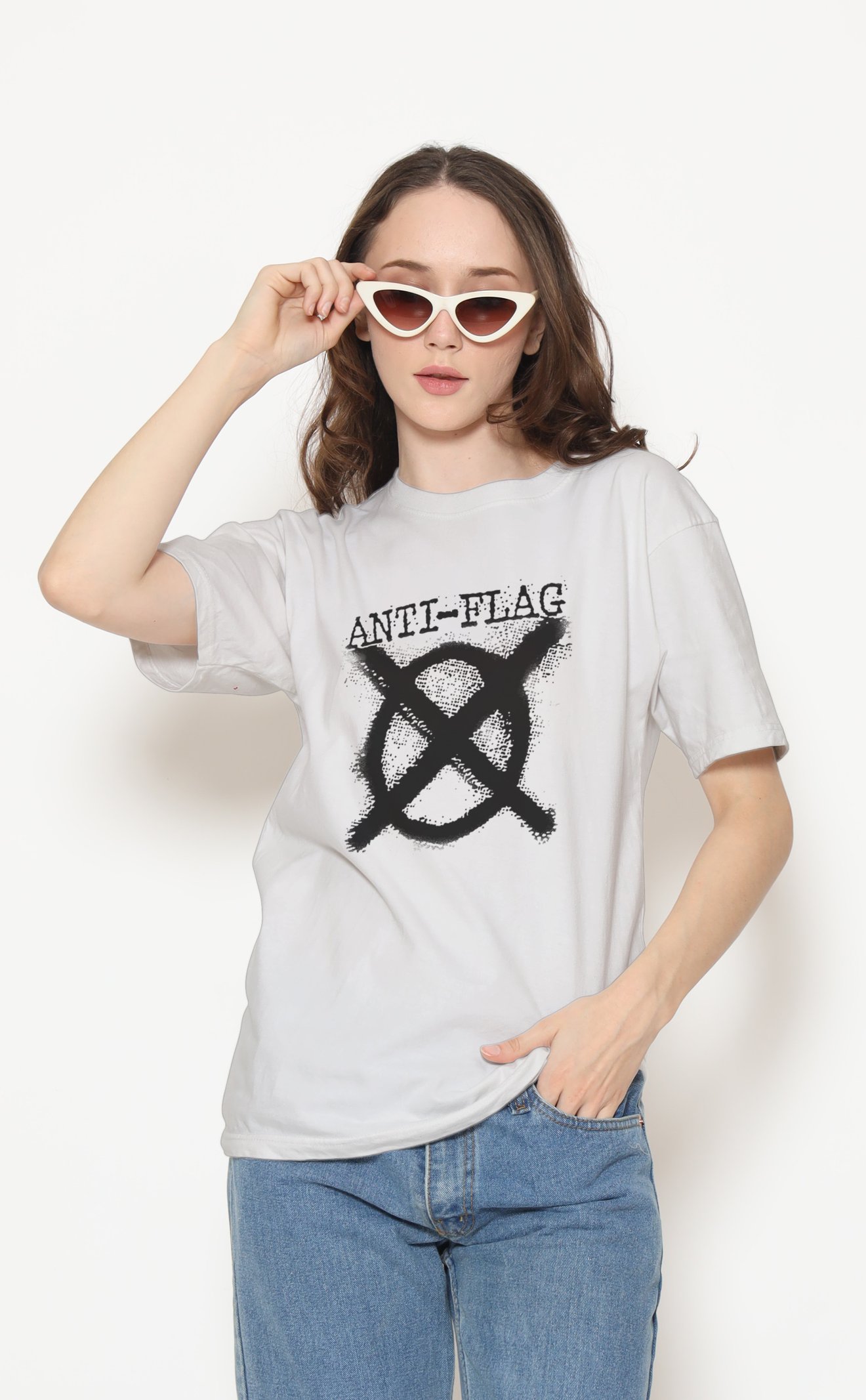 Anti Flag Unisex Beyaz Tişört