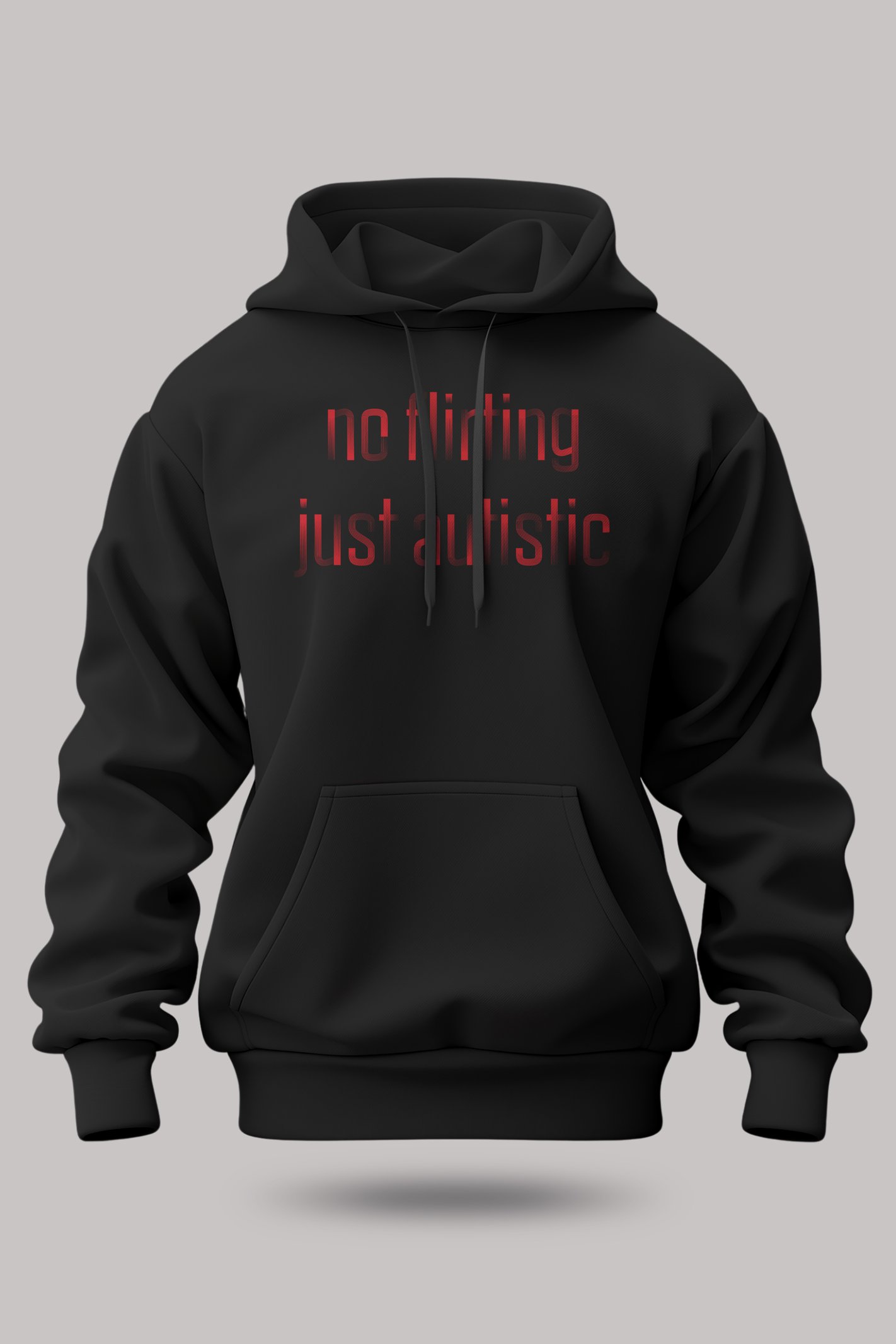 No Flirting Unisex Siyah Kapüşonlu Sweatshirt