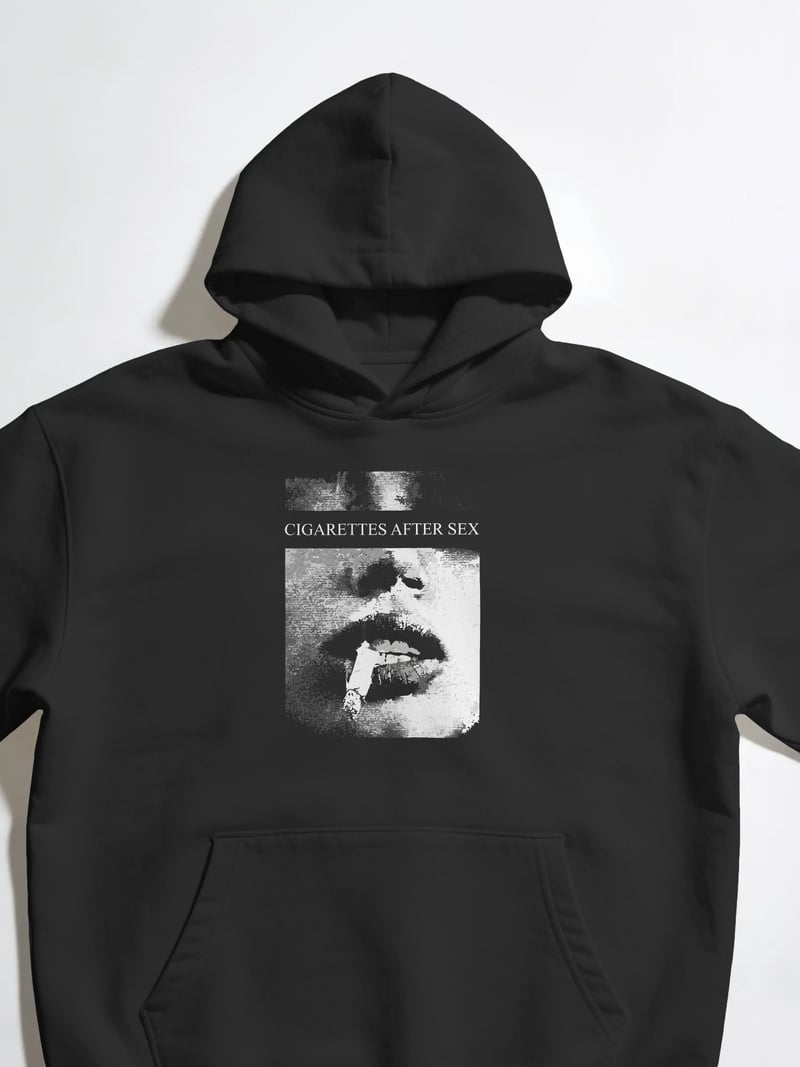 Cigarettes After Sex Siyah Kapüşonlu Sweatshirt