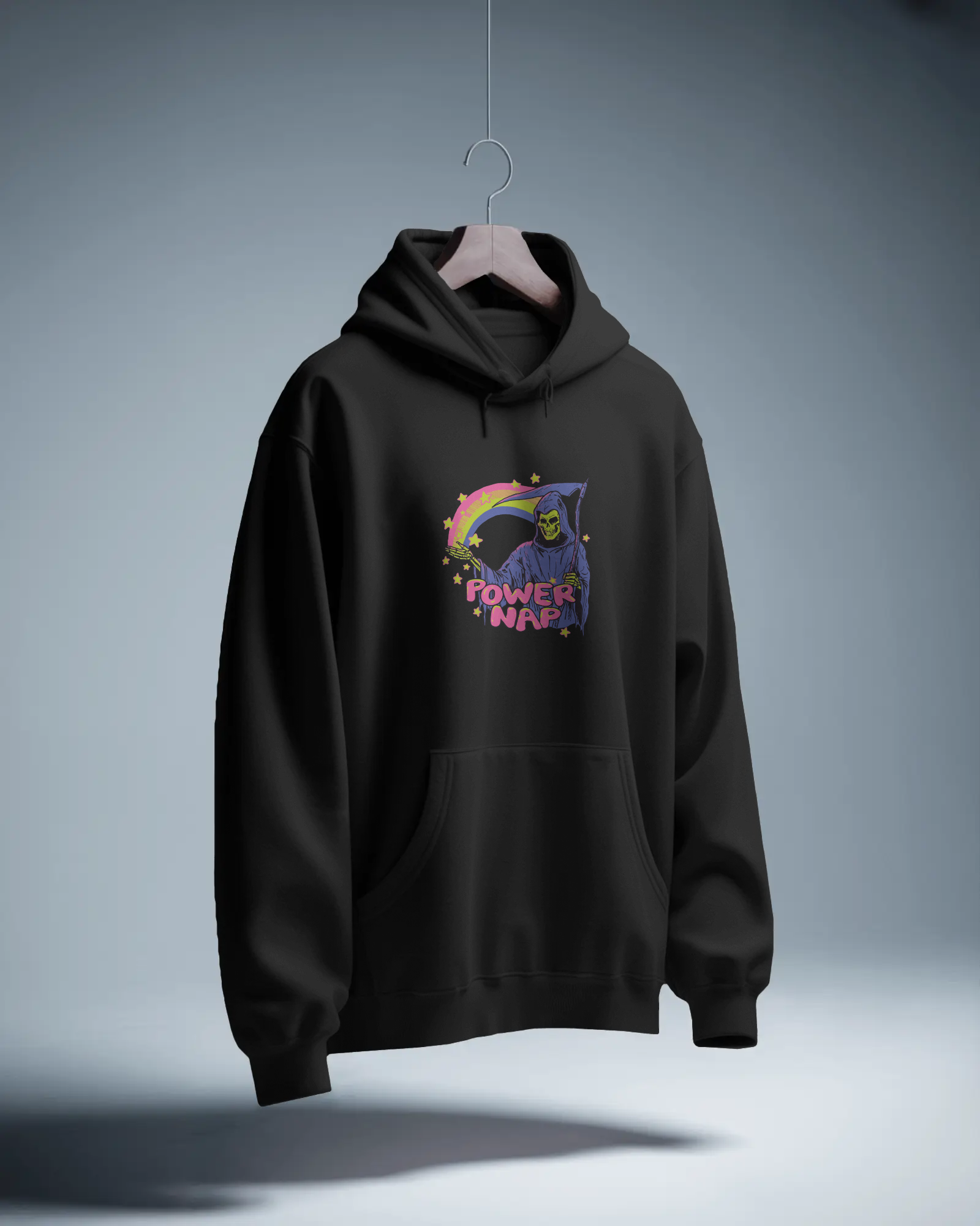 Power Nap Siyah Kapüşonlu Sweatshirt