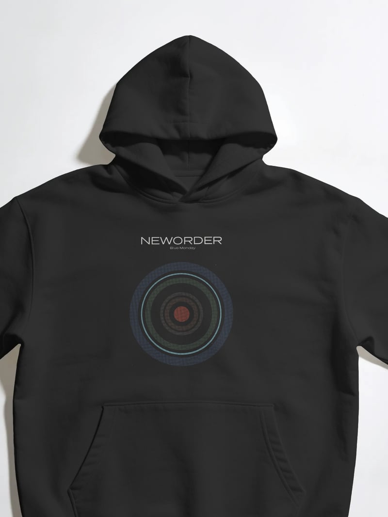 New Order Siyah Kapüşonlu Sweatshirt