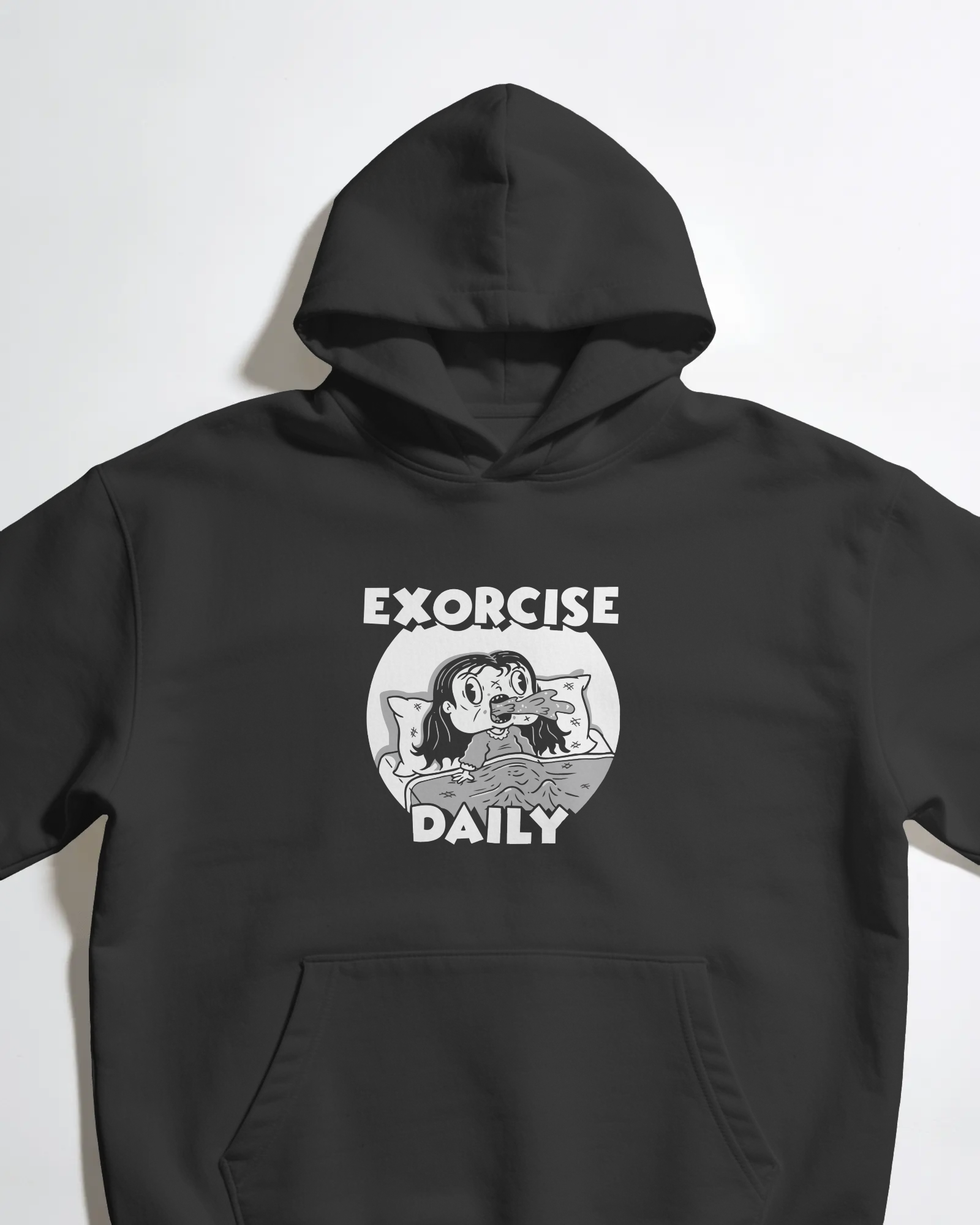 Exorcise Unisex Siyah Kapüşonlu Sweatshirt