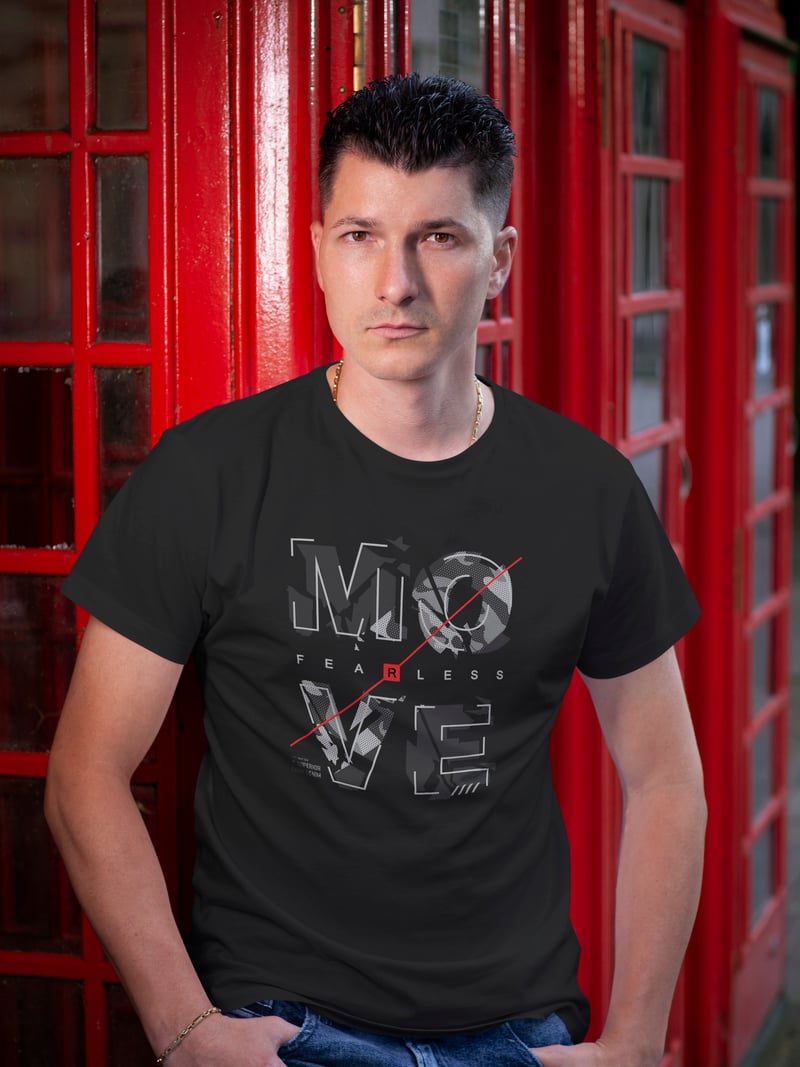 Move Dijital Baskı  Unisex Siyah T-Shirt