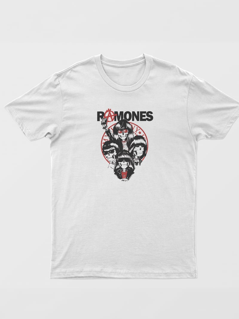 Ramones Kafatası Beyaz Tişört