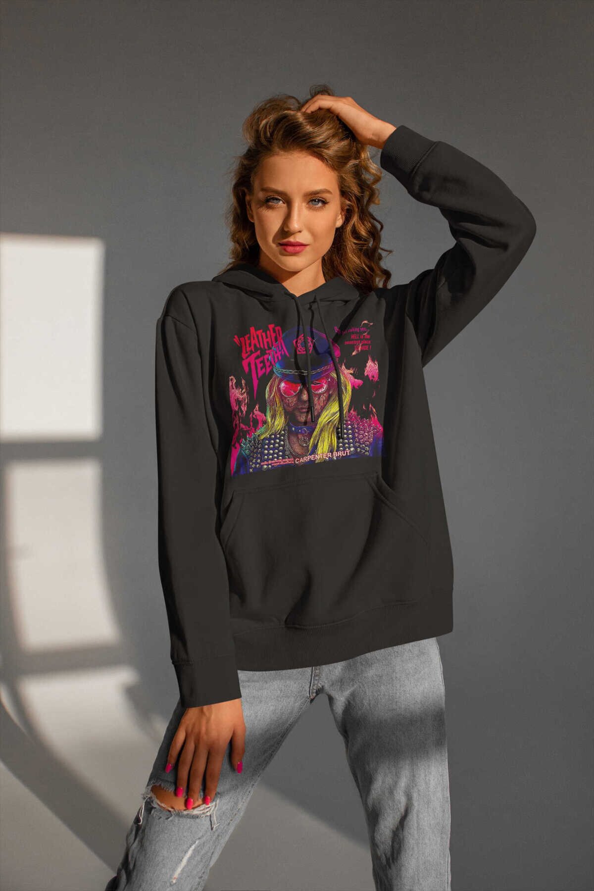 Carpenter Brut Dijital Baskı Kapüşonlu Unisex Sweatshirt