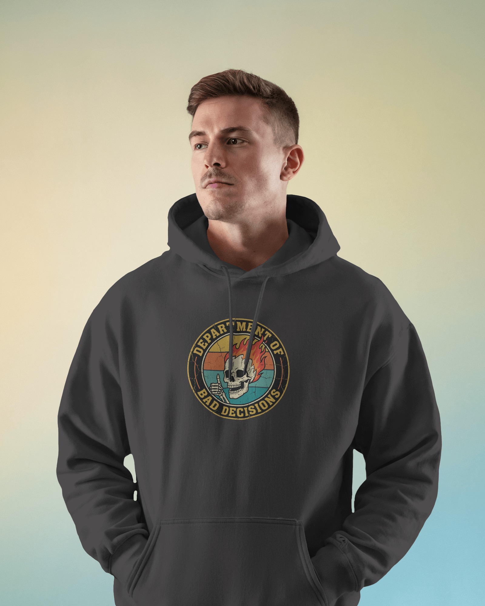 Bad Decisions Unisex Siyah Kapüşonlu Sweatshirt