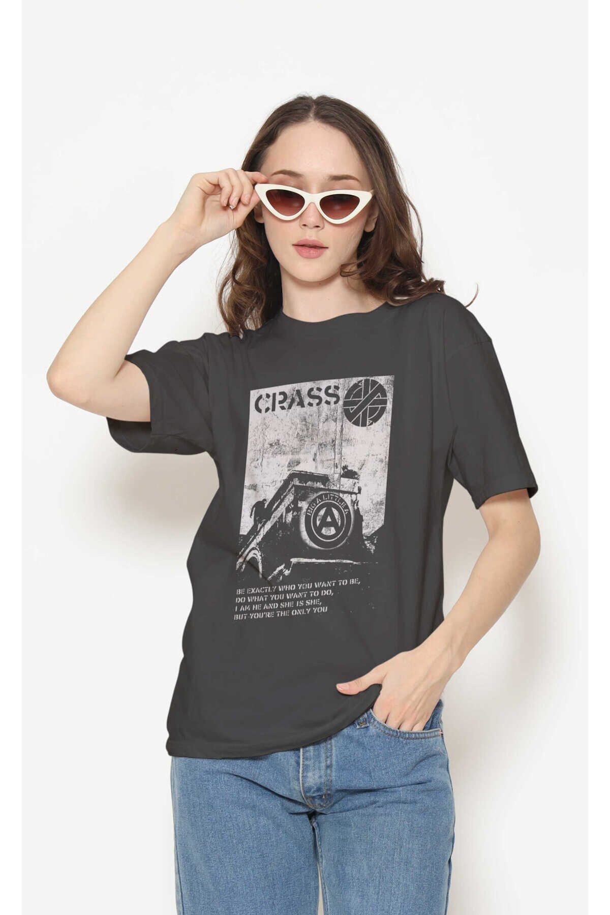 Crass Dijital Baskı Siyah Unisex Tişört