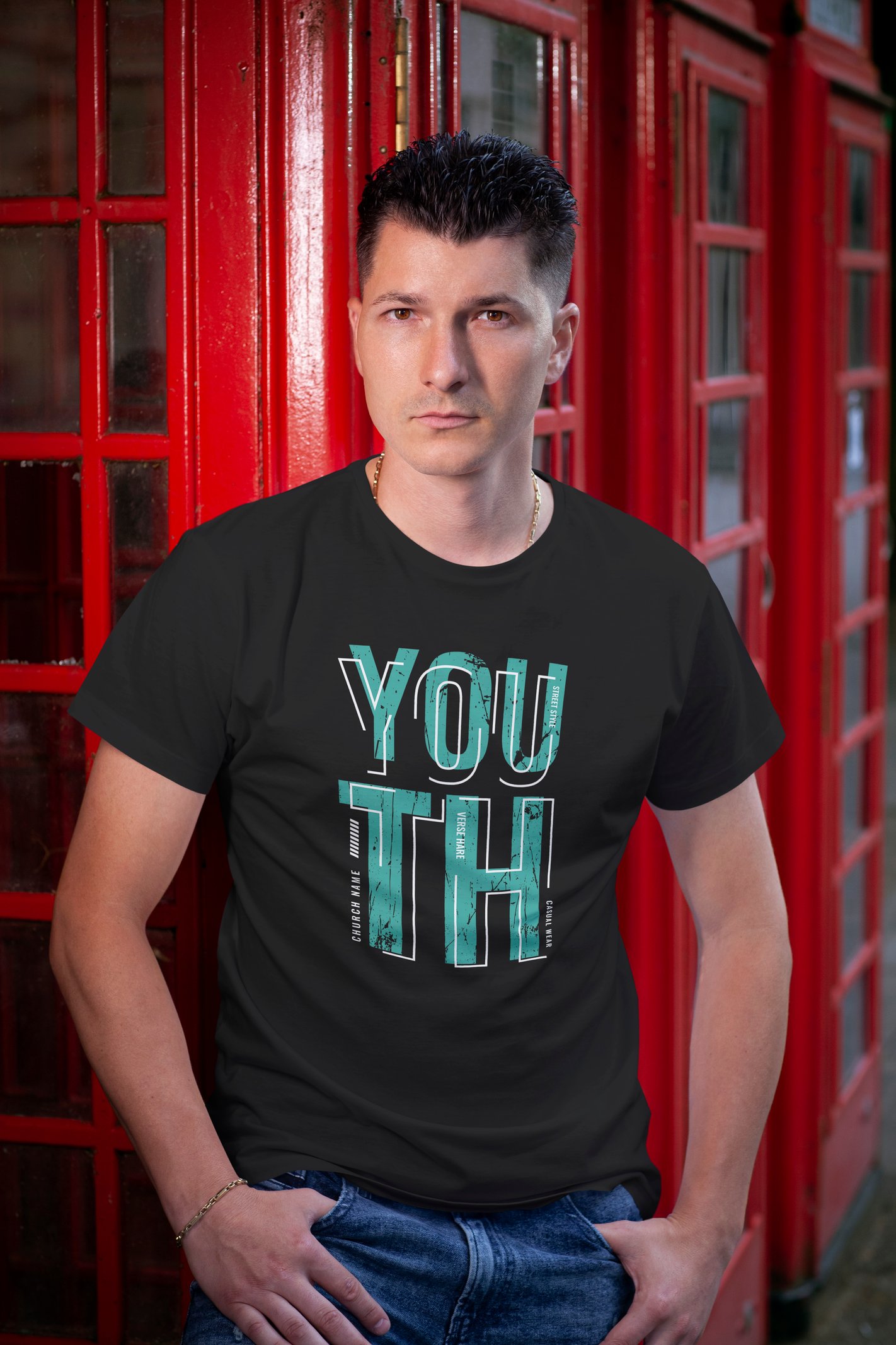 Youth Dijital Baskı  Unisex Siyah T-Shirt