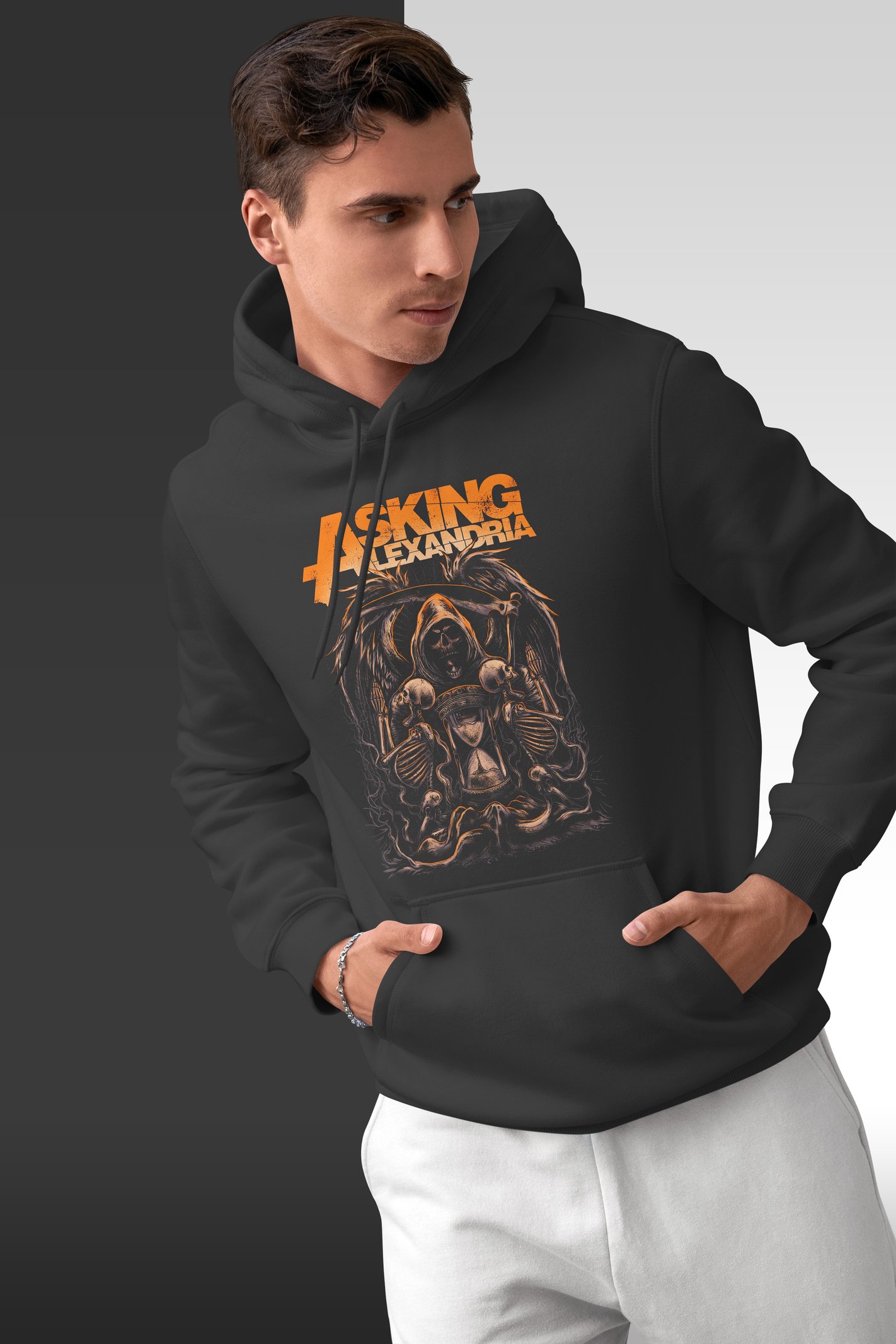 Asking Alexandria Kafatası Kapüşonlu Sweatshirt