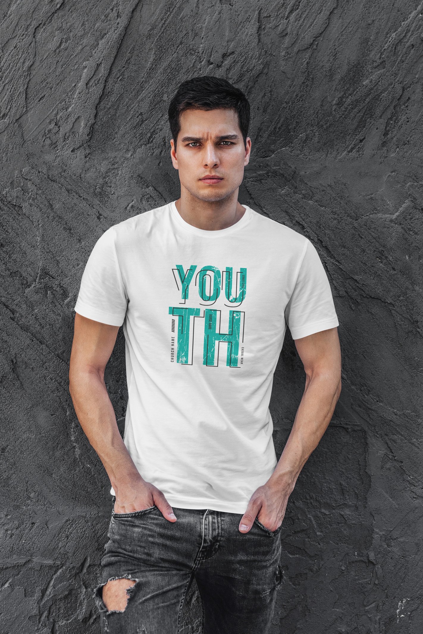 Youth Dijital Baskı  Unisex Beyaz T-Shirt