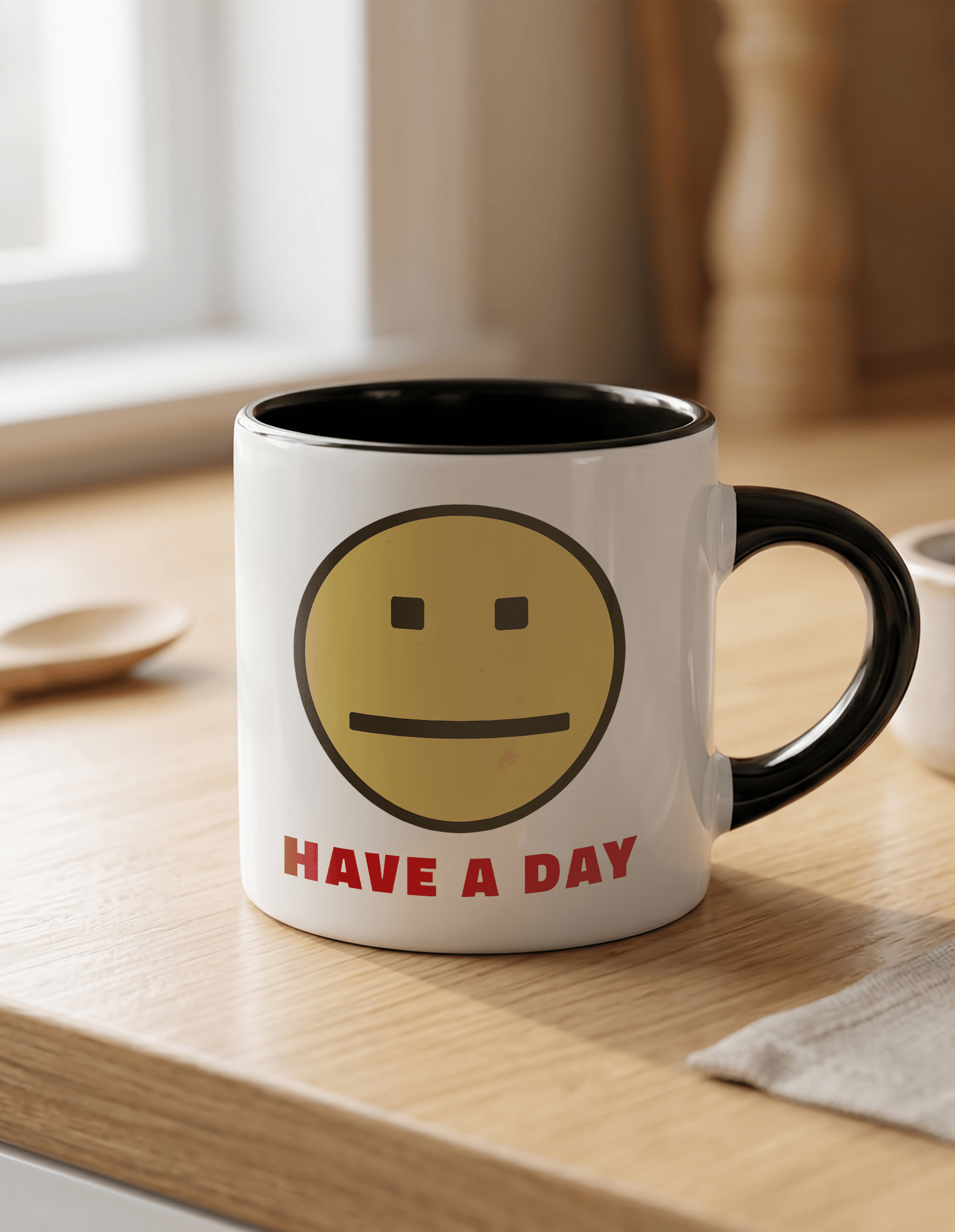 Have a Day 180 ml Beyaz Siyah Kahve Kupası