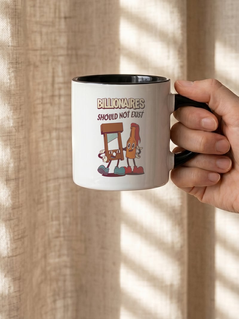Billionaires Should Not Exist 180 ml Beyaz Siyah Kahve Kupası