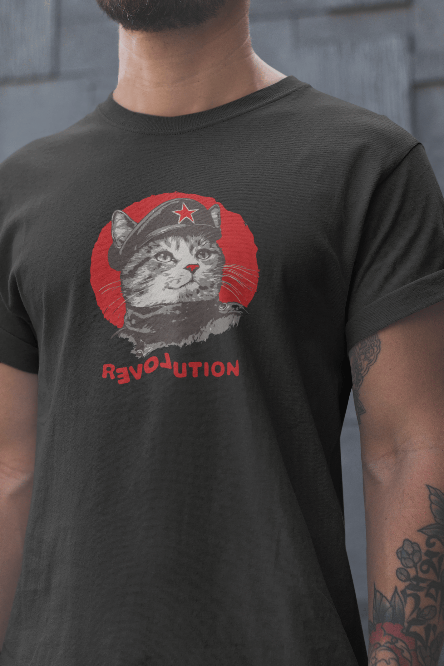 Socialist Cat Unisex Siyah Tişört