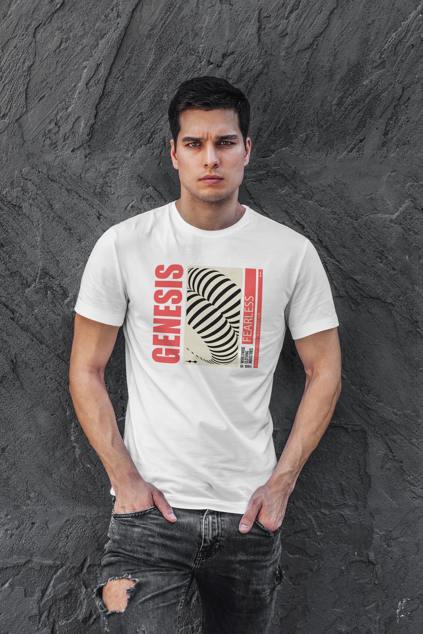 Genesis Dijital Baskı Beyaz Unisex Tişört