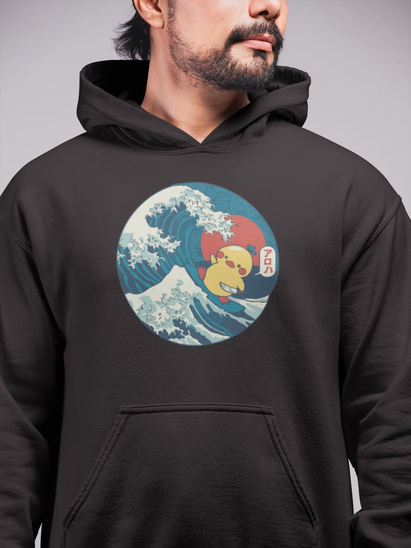 Kanagawa Duck Unisex Kapüşonlu Sweatshirt