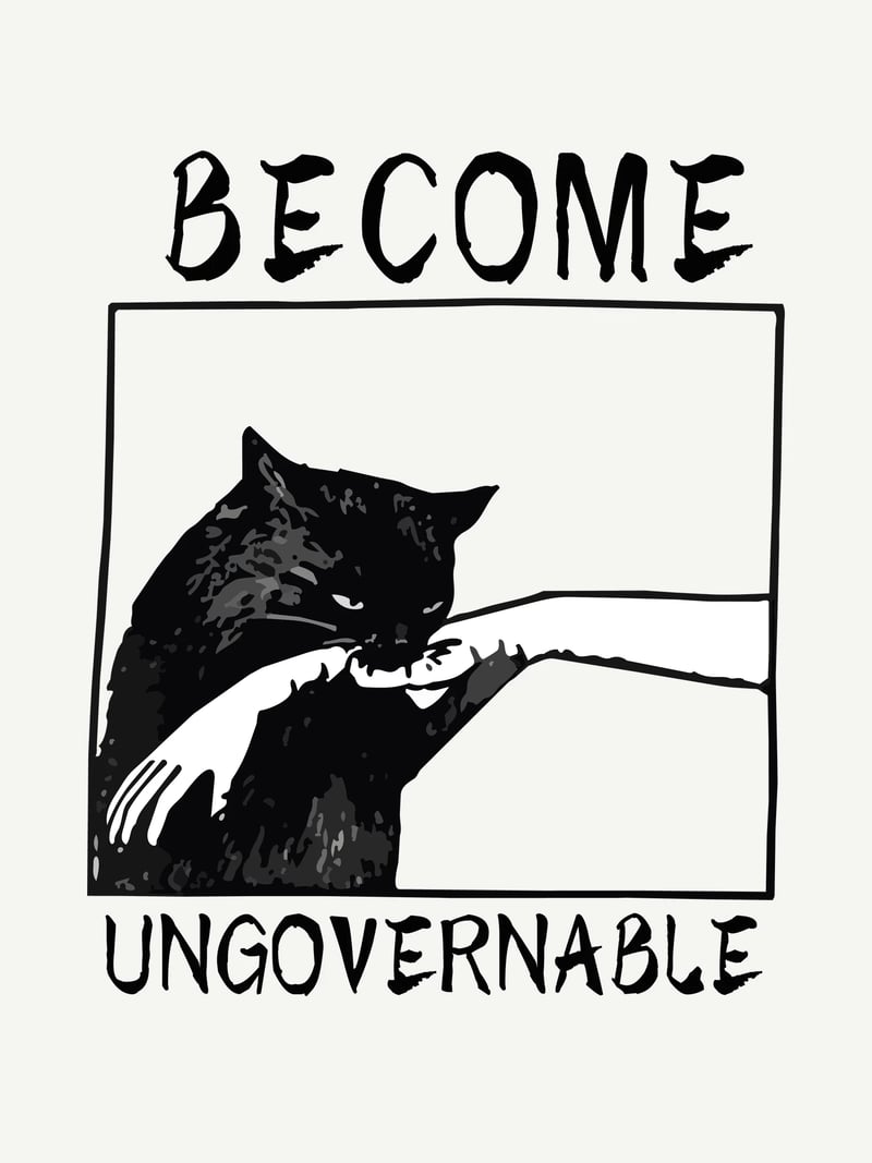 Become Ungovernable baskısının kendisi, ürün üzerinde değil