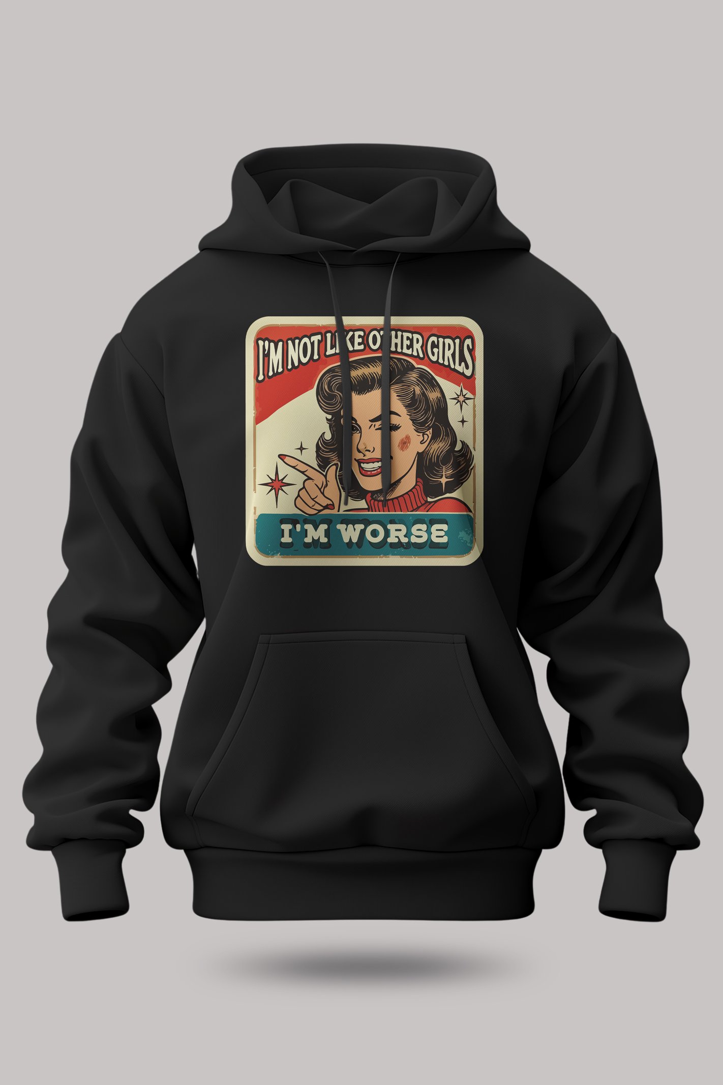 I'm Worse Unisex Siyah Kapüşonlu Sweatshirt