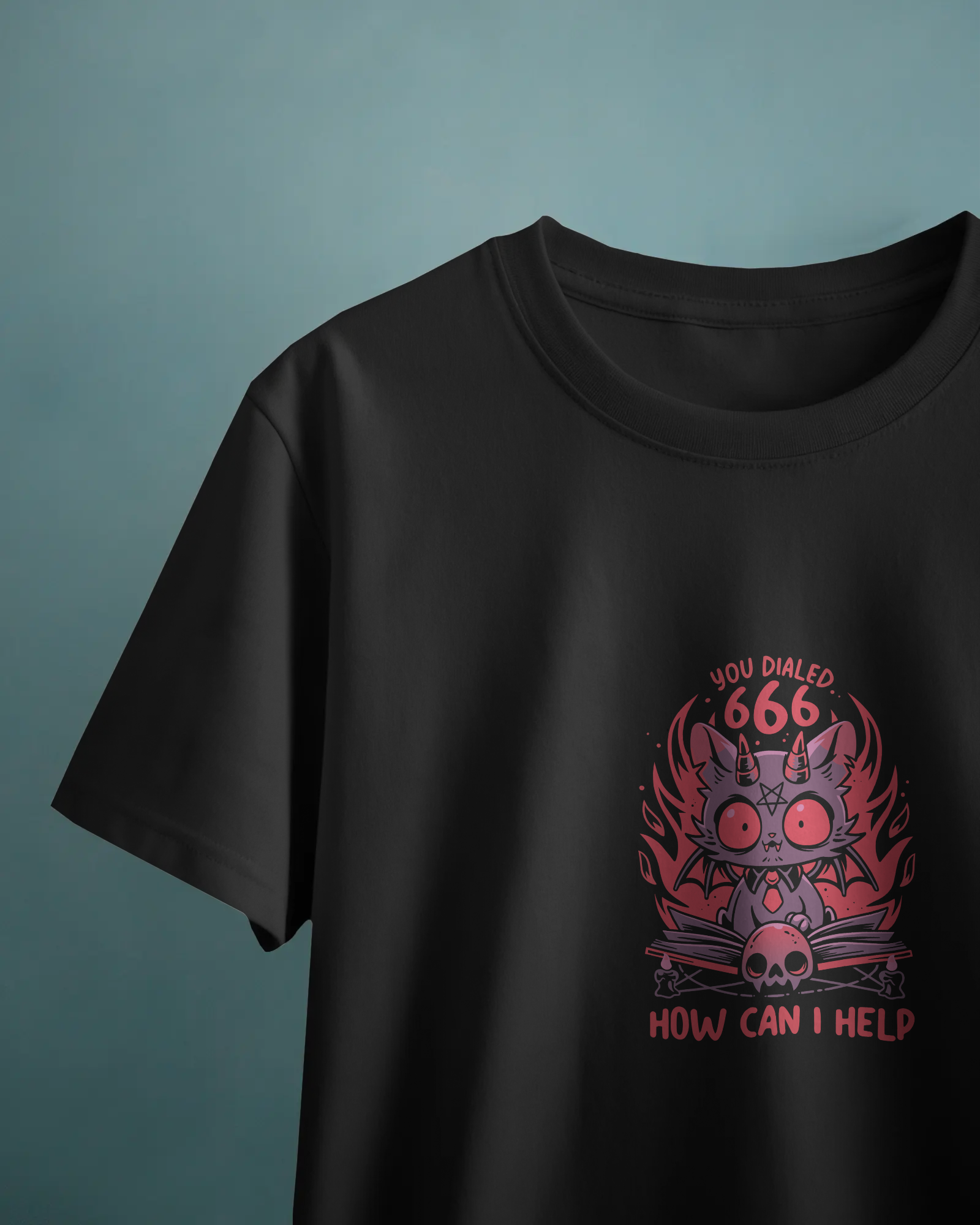 You Dialed 666 Siyah Unisex Tişört