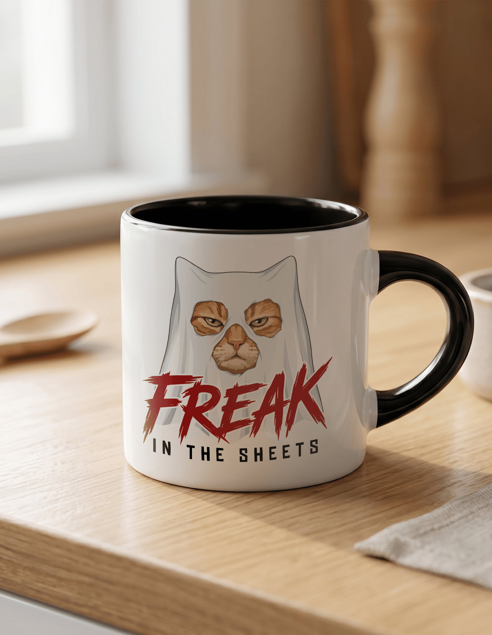 Freak 180 ml Beyaz Siyah Kahve Kupası