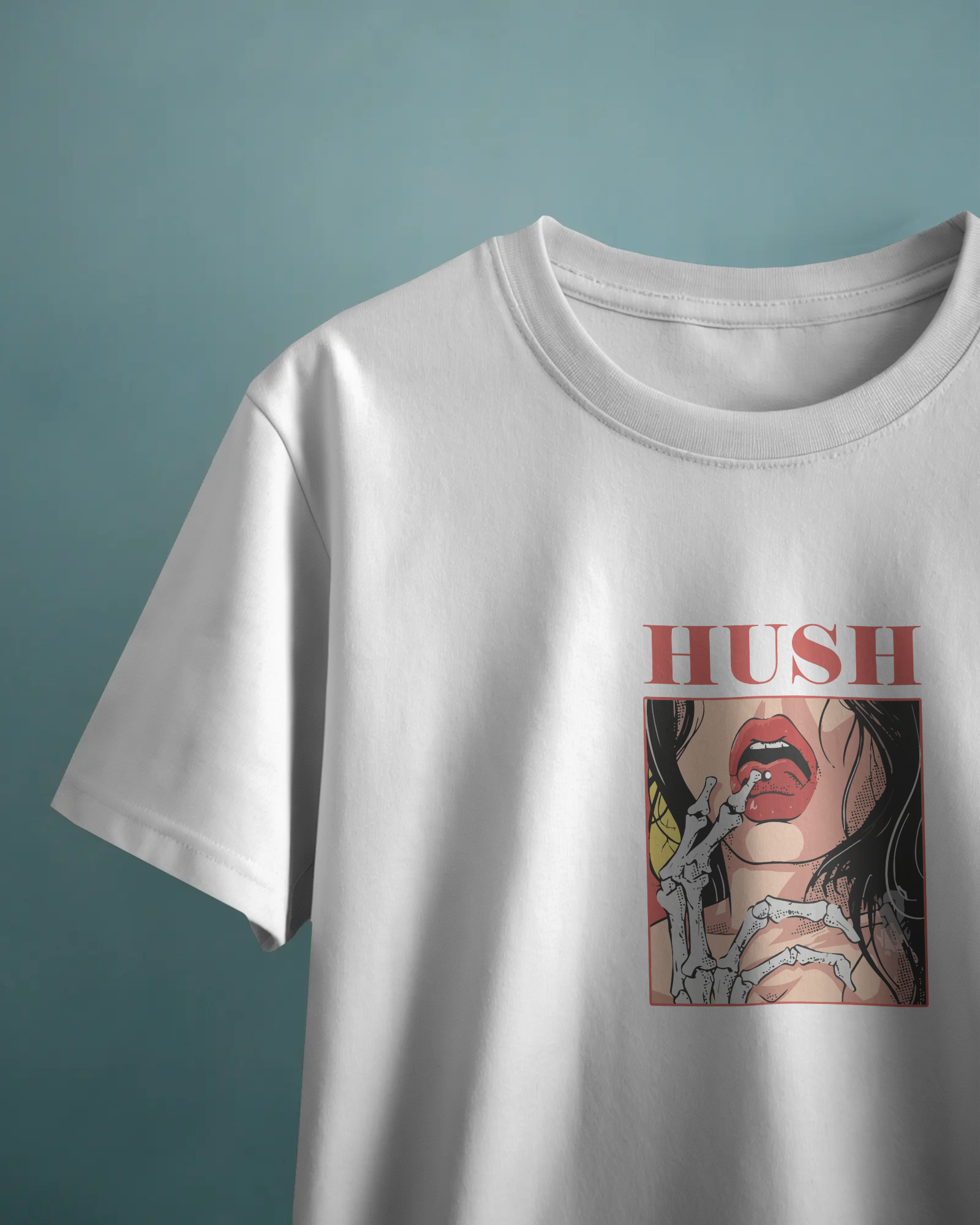 Hush Unisex Beyaz Tişört