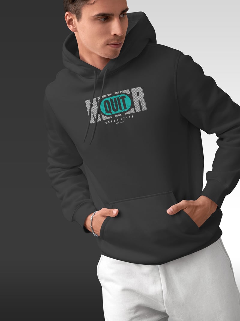 Never Quit Kapüşonlu Unisex Sweatshirt