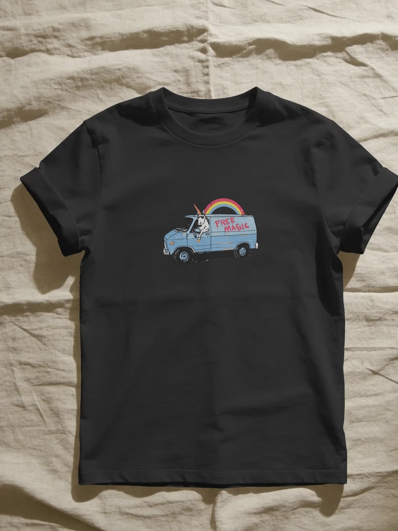 Free Magic Unisex Siyah Tişört