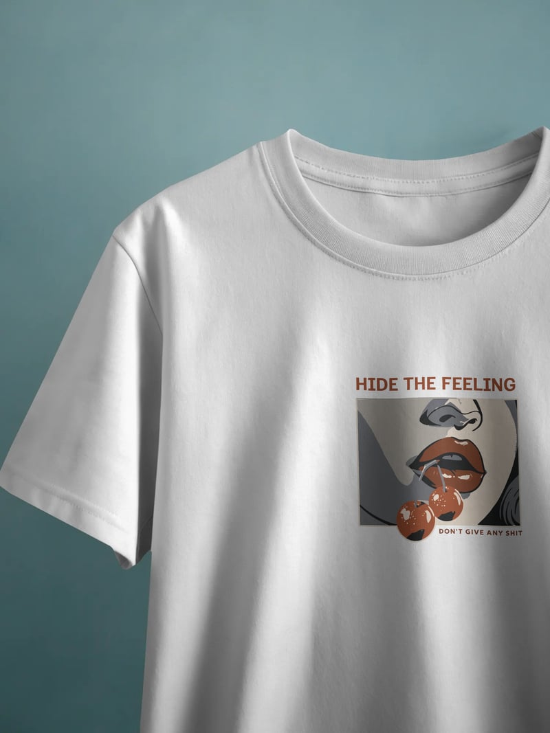 Hide the Feeling Unisex Beyaz Tişört