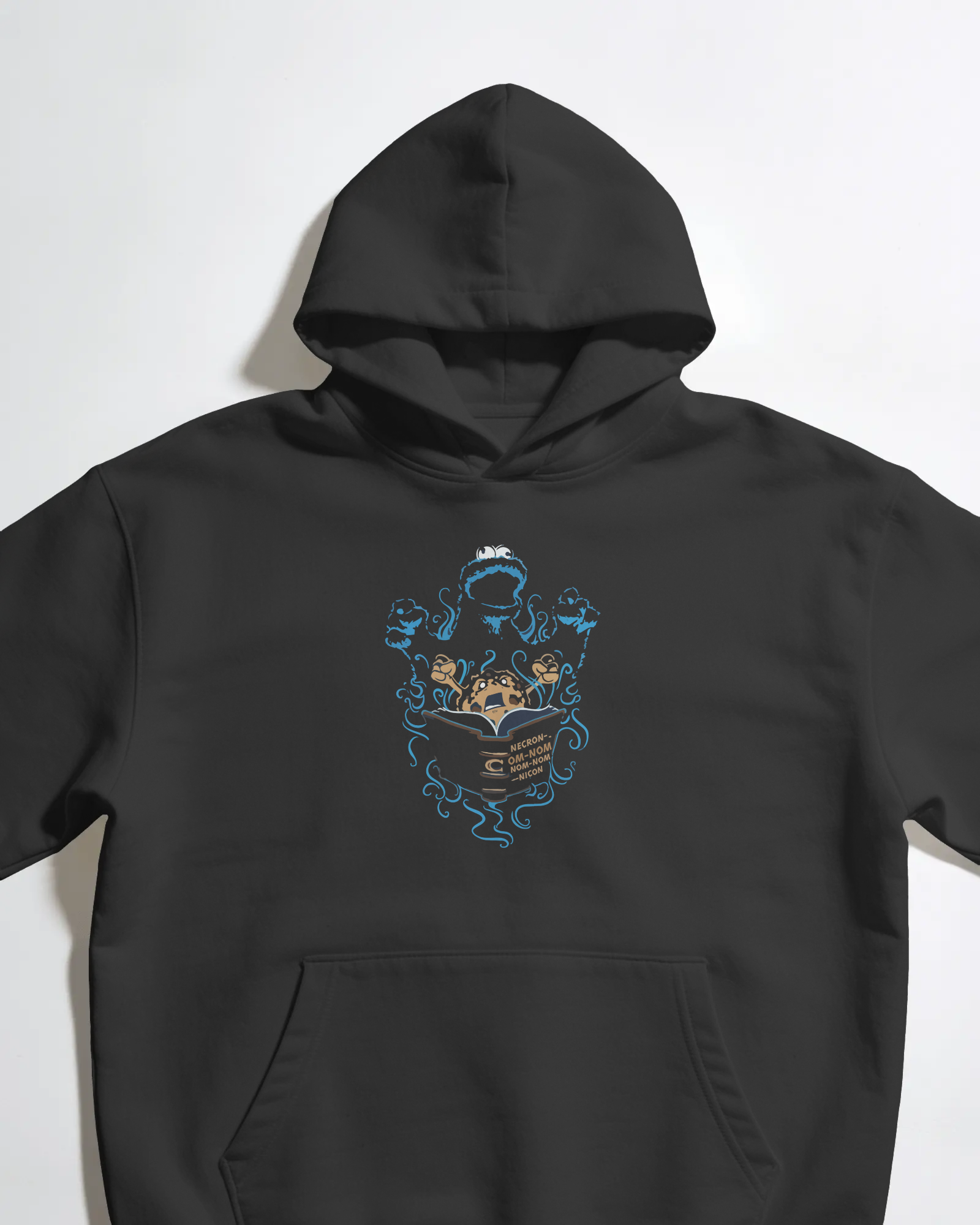 Kurabiye Canavarı Unisex Siyah Kapüşonlu Sweatshirt