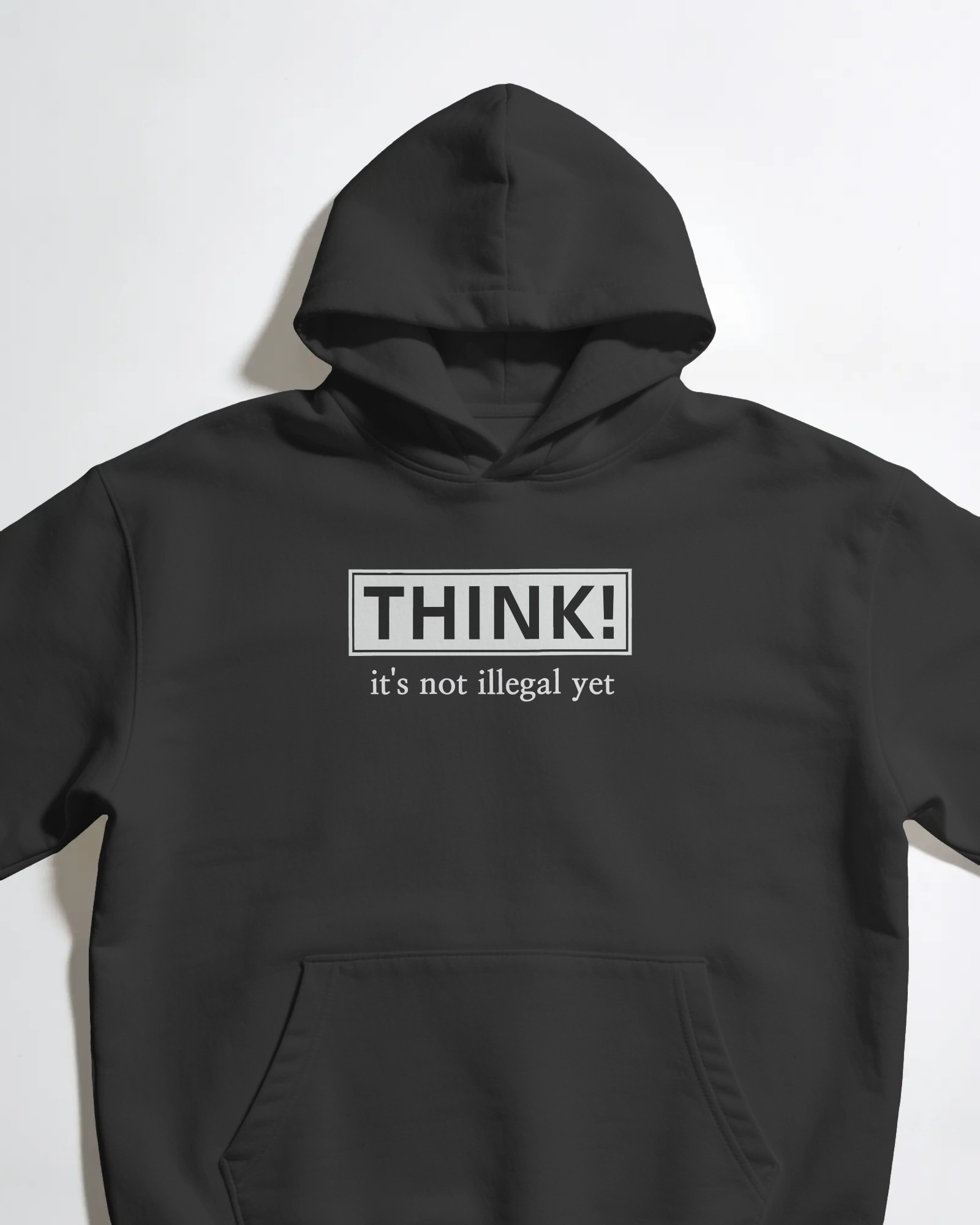 Think Unisex Siyah Kapüşonlu Sweatshirt