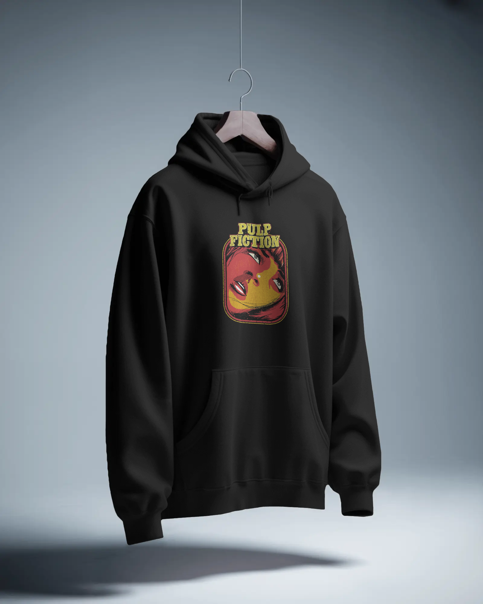 Pulp Fiction Siyah Kapüşonlu Sweatshirt