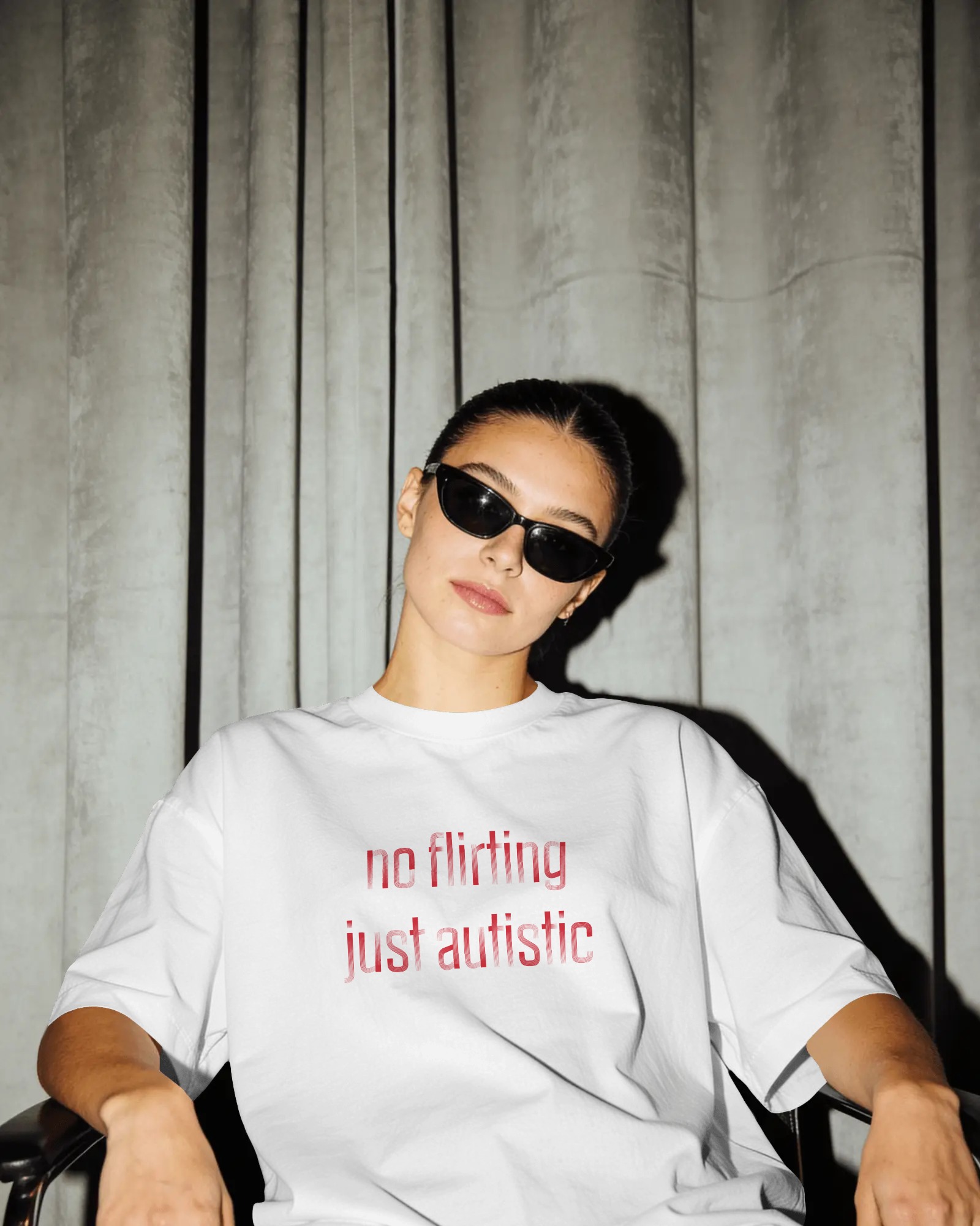 No Flirting Unisex Beyaz Tişört