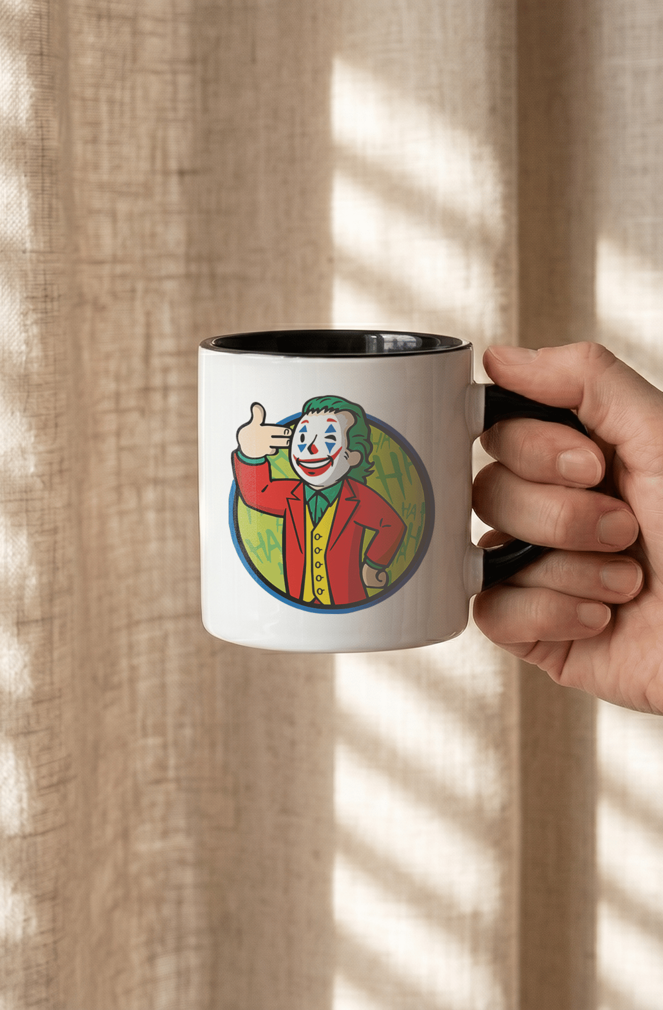 Joker 180 ml Beyaz Siyah Kahve Kupası