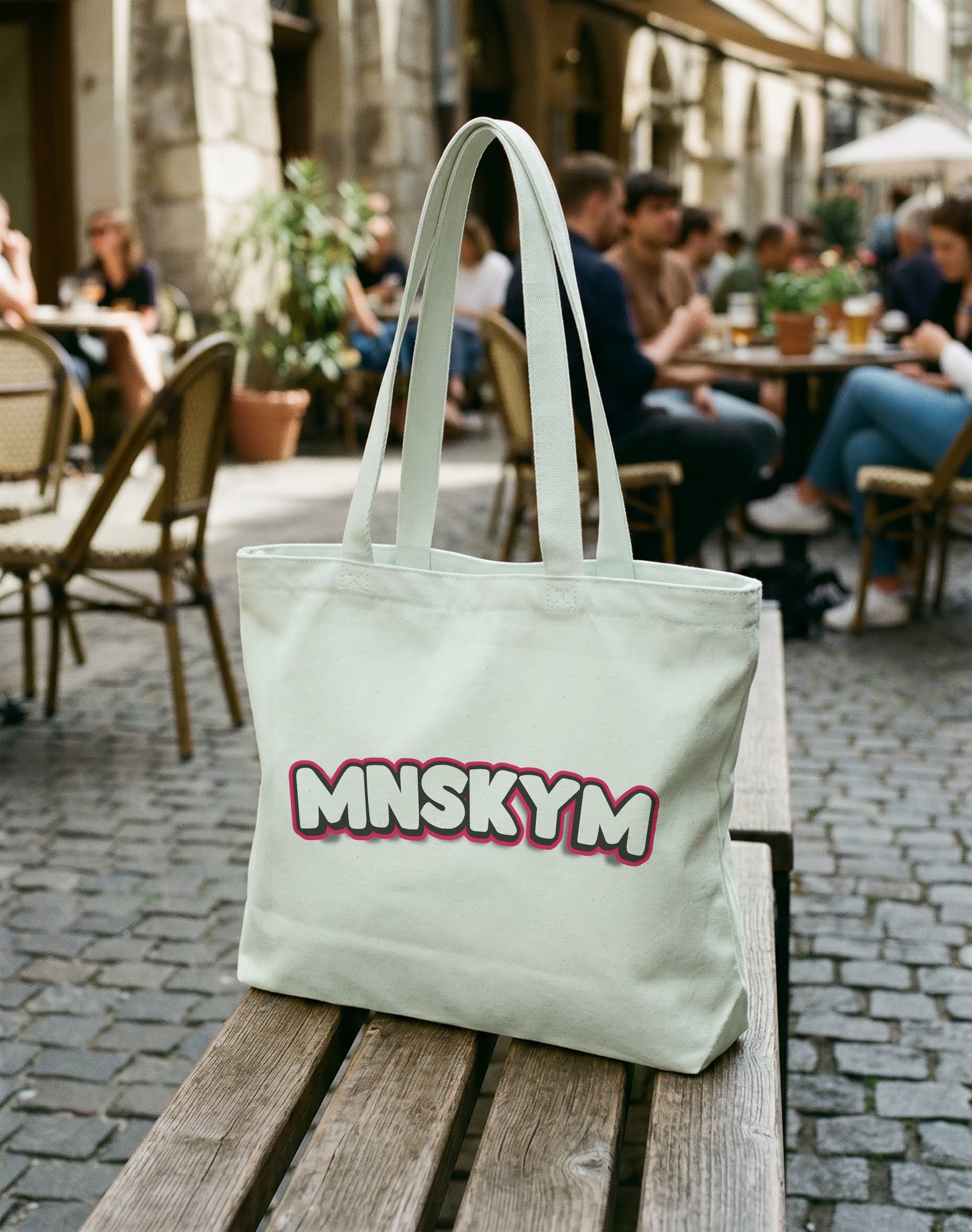 Mnskym Kanvas Astarlı Fermuarlı Omuz Çantası