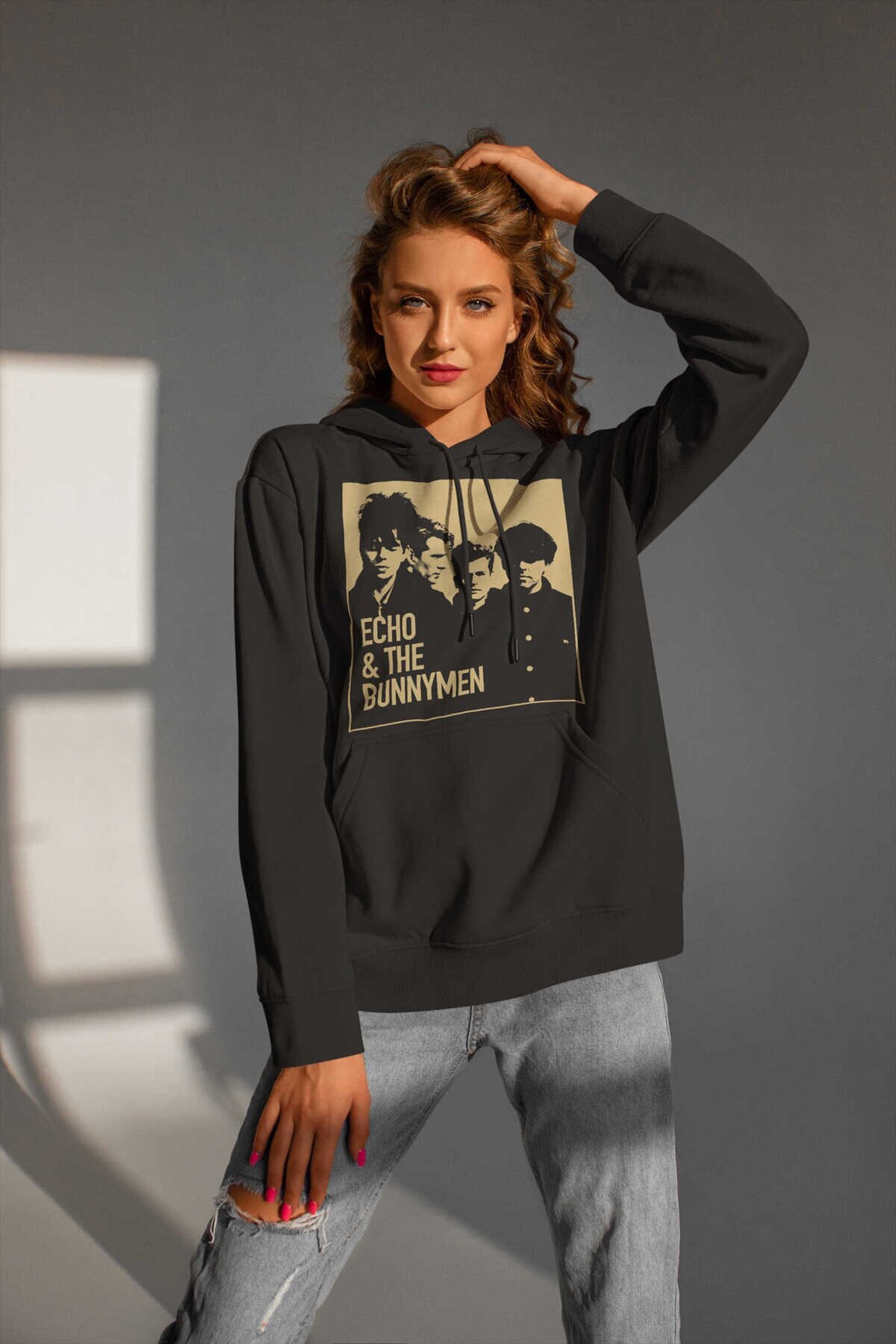 Echo & The Bunnymen Dijital Baskı Kapüşonlu Unisex Sweatshirt