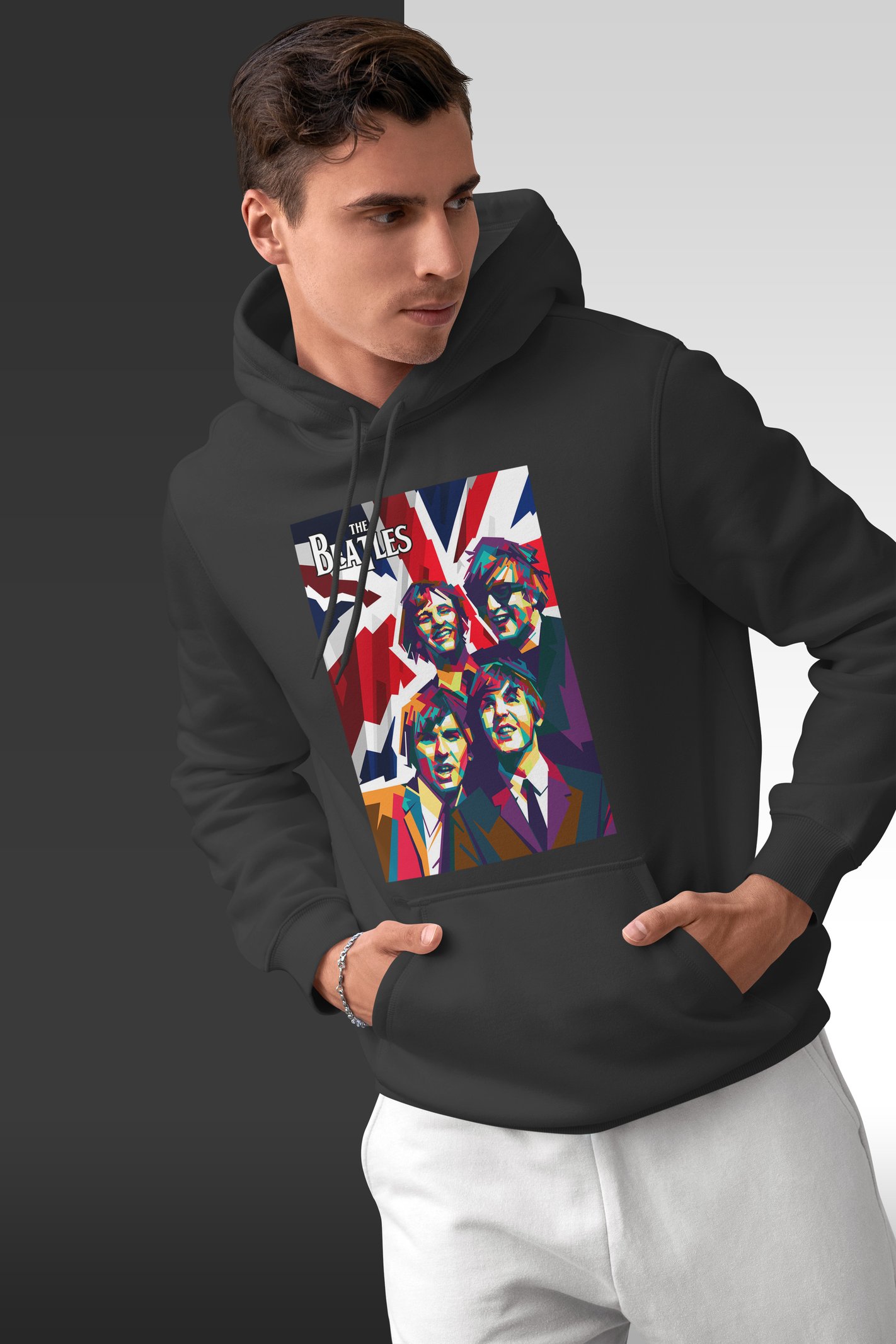 The Beatles İngiliz Bayrağı Kapüşonlu Sweatshirt