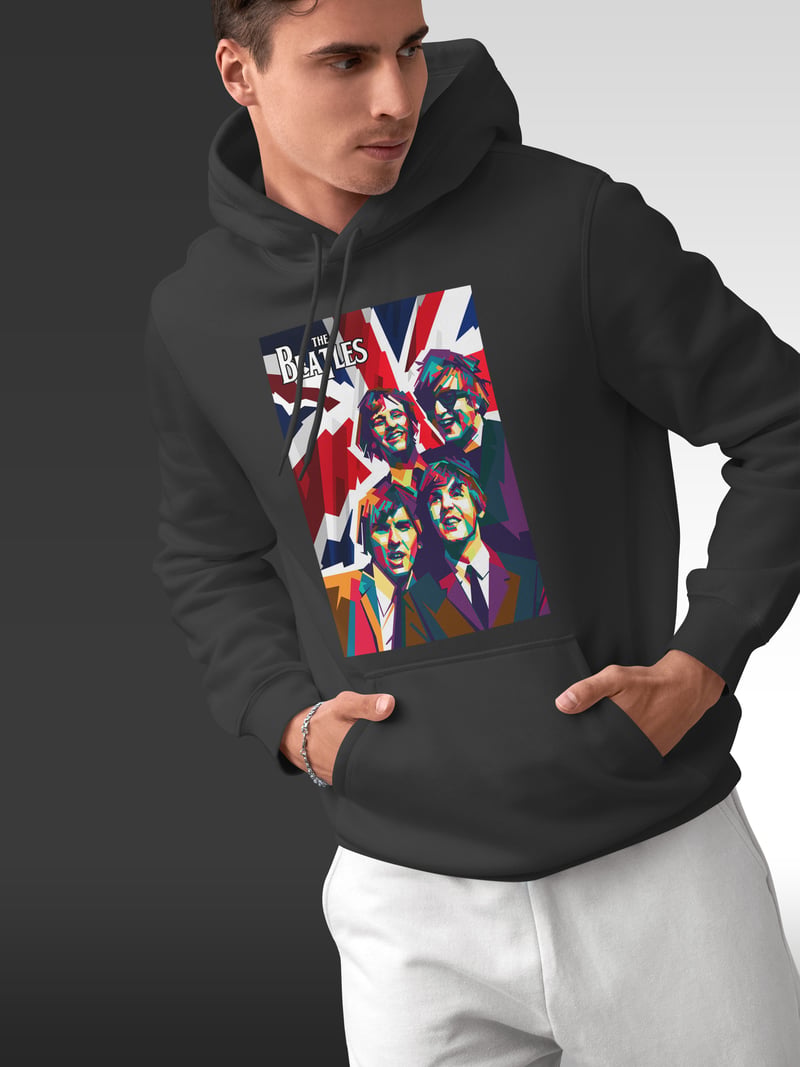 The Beatles İngiliz Bayrağı Kapüşonlu Sweatshirt