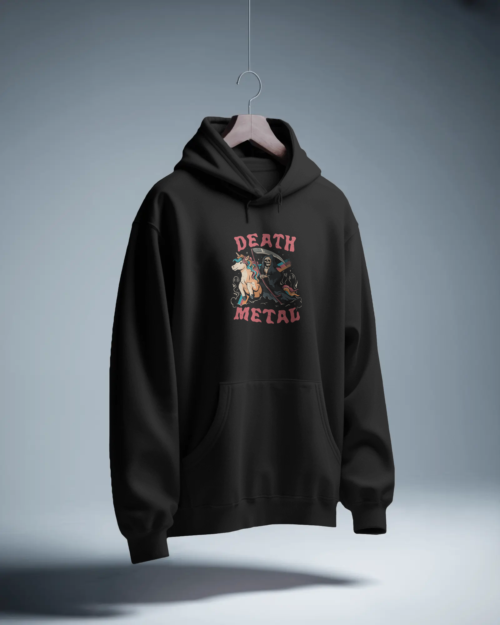 Death Metal Siyah Kapüşonlu Sweatshirt