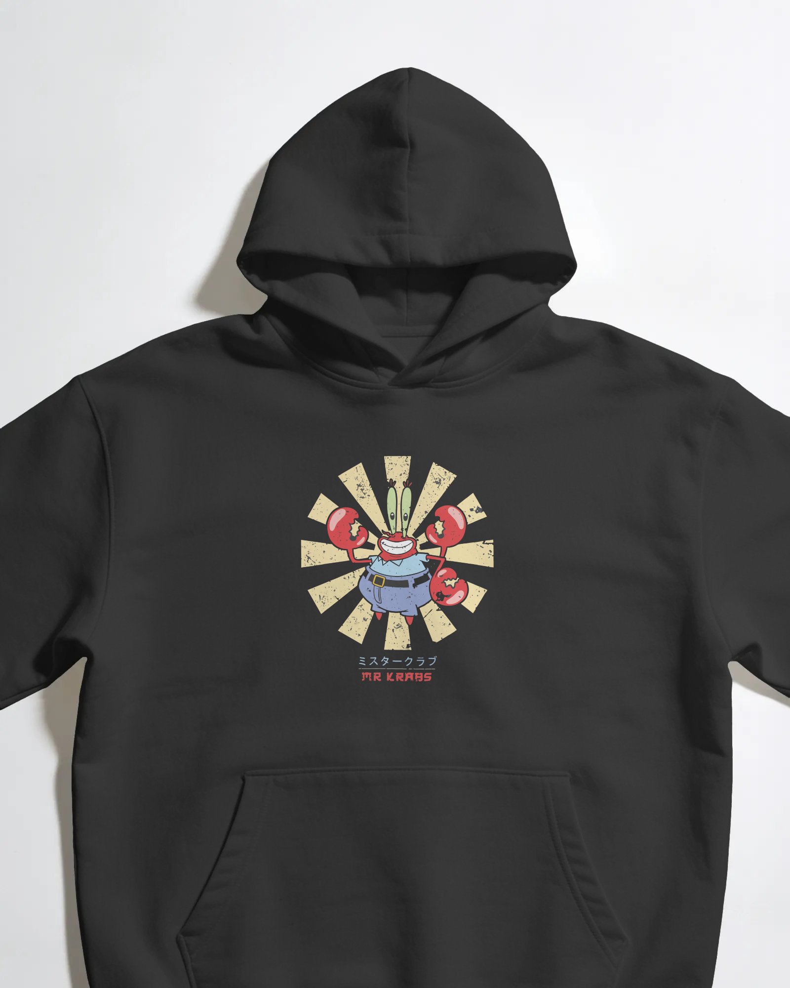 Mr. Krabs Spongebob Squarepants Unisex Siyah Kapüşonlu Sweatshirt