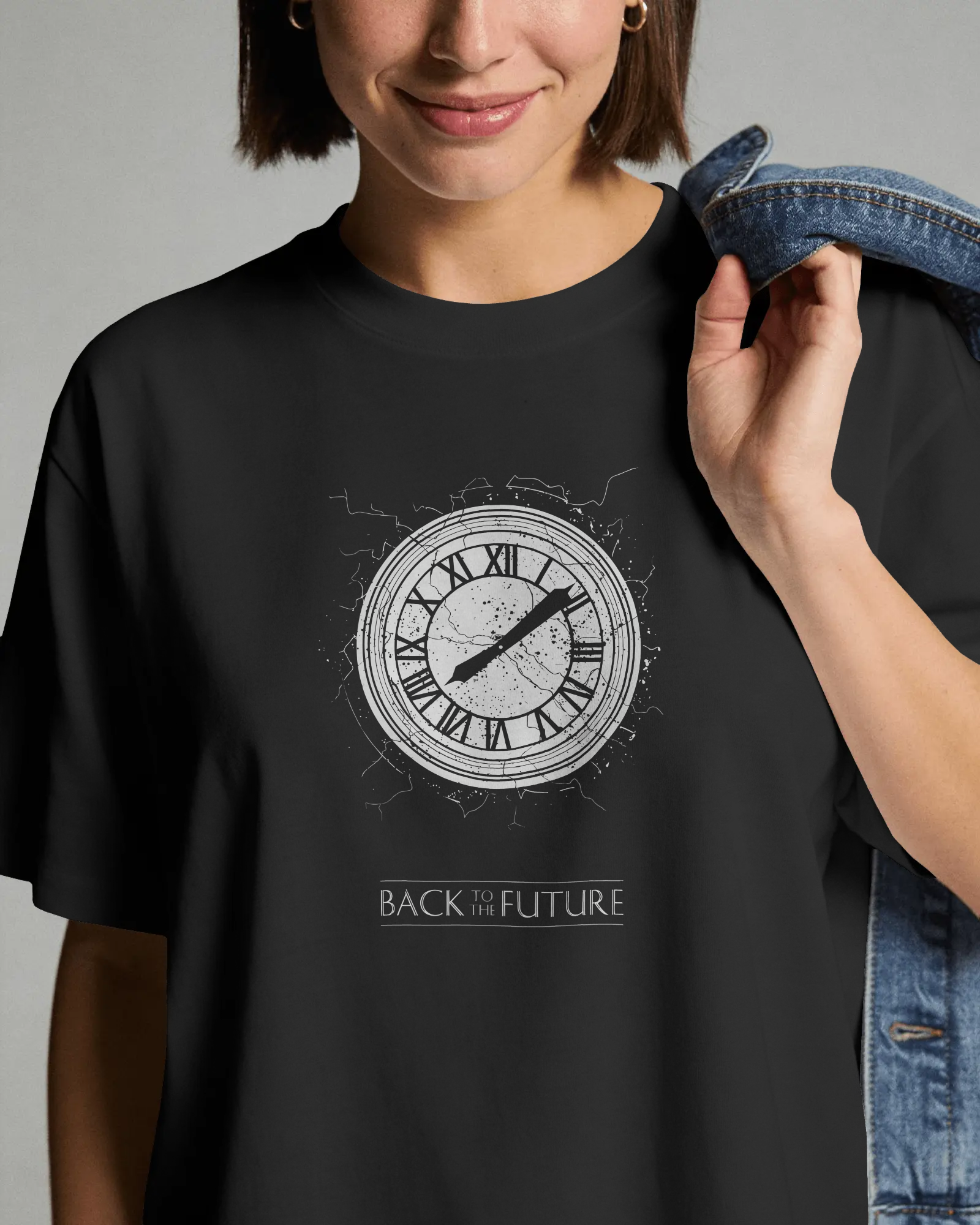Back to the Future Siyah Unisex Tişört