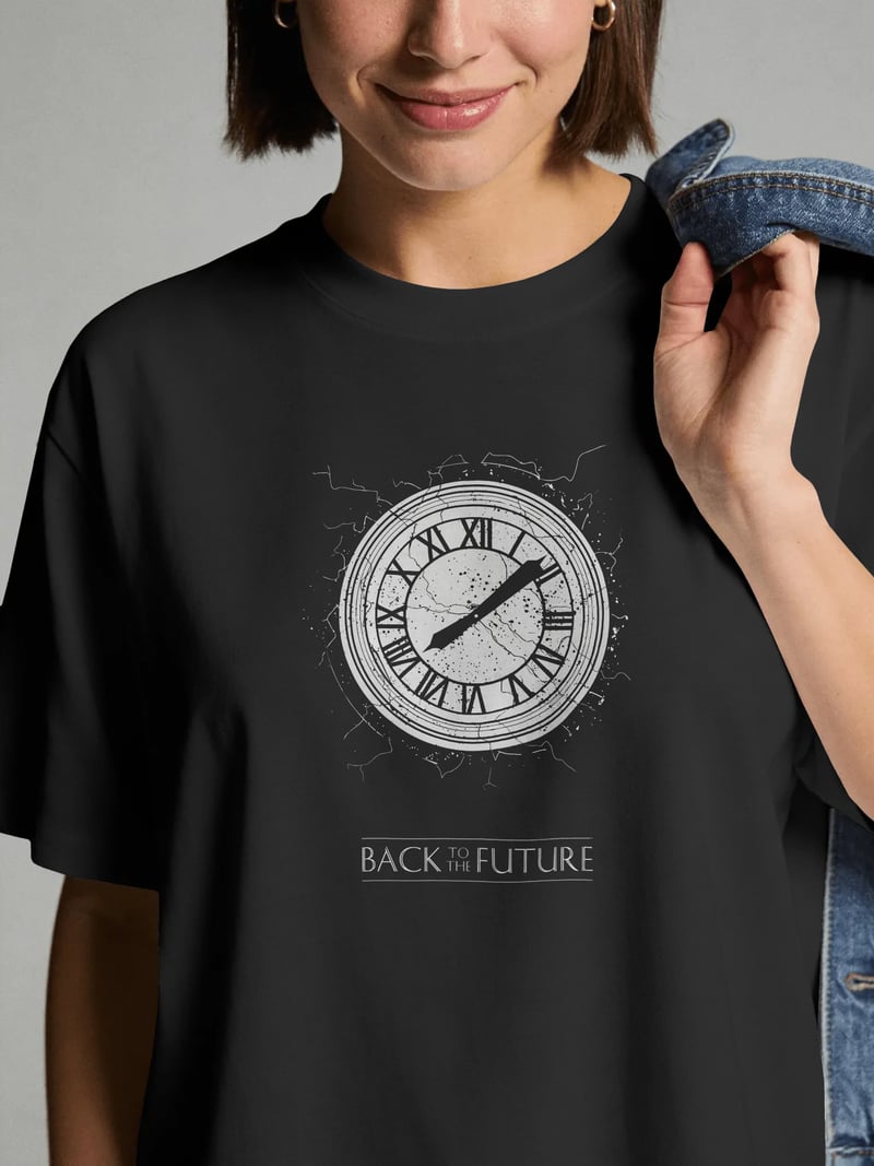 Back to the Future Siyah Unisex Tişört
