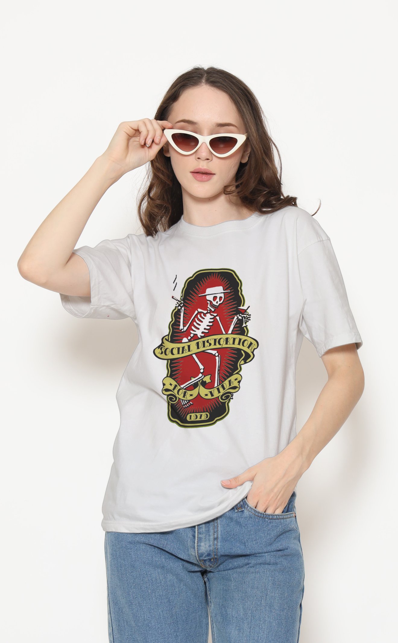 Social Distortion Unisex Beyaz Tişört