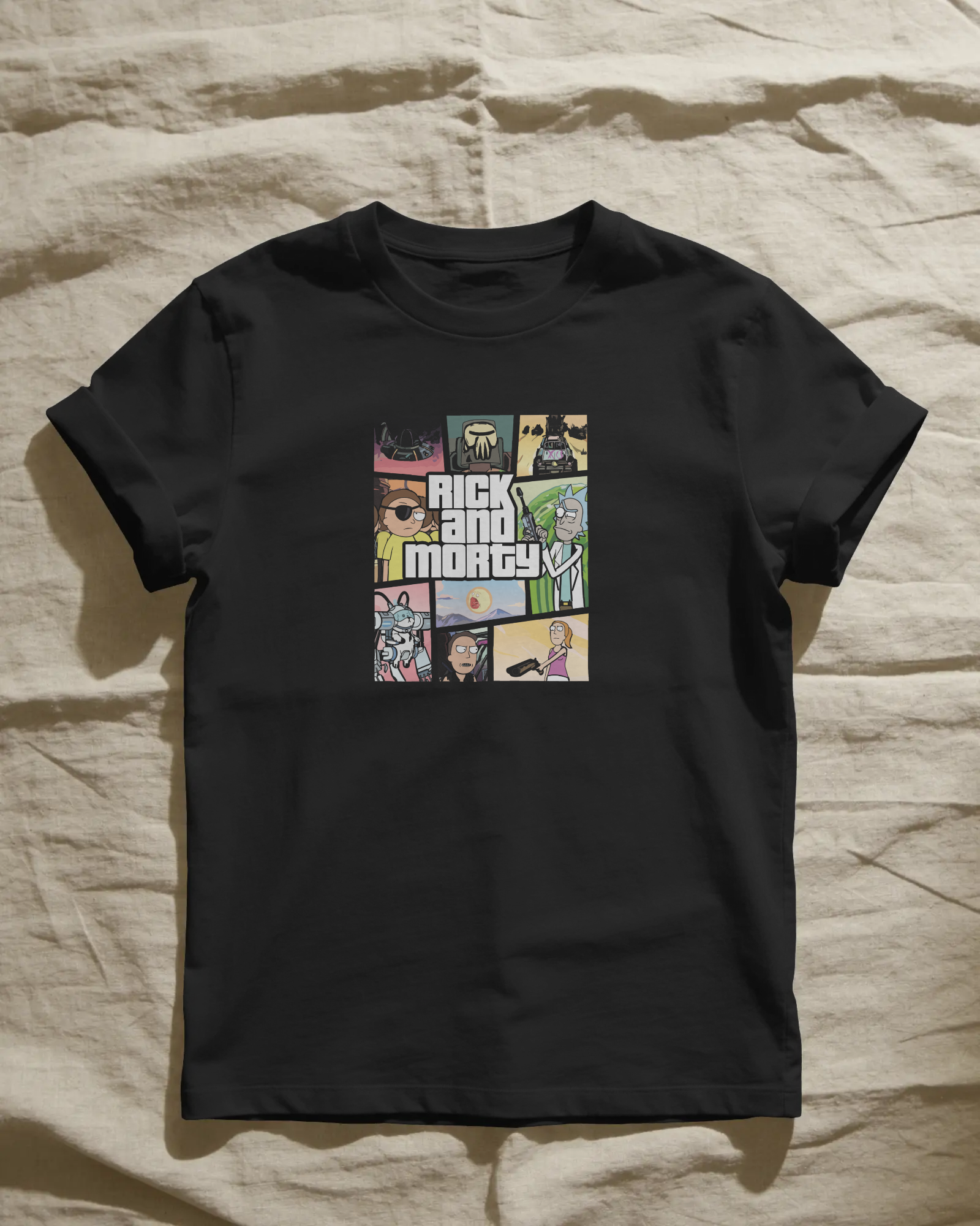 Rick and Morty Siyah Tişört