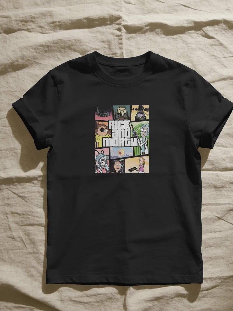 Rick and Morty Siyah Tişört