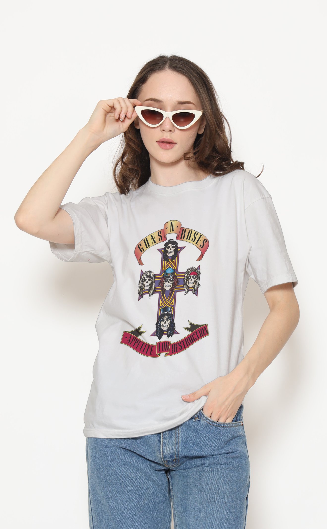 Guns N' Roses Kafatası Beyaz Tişört