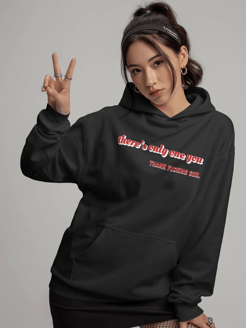 Only One You Unisex Siyah Kapüşonlu Sweatshirt