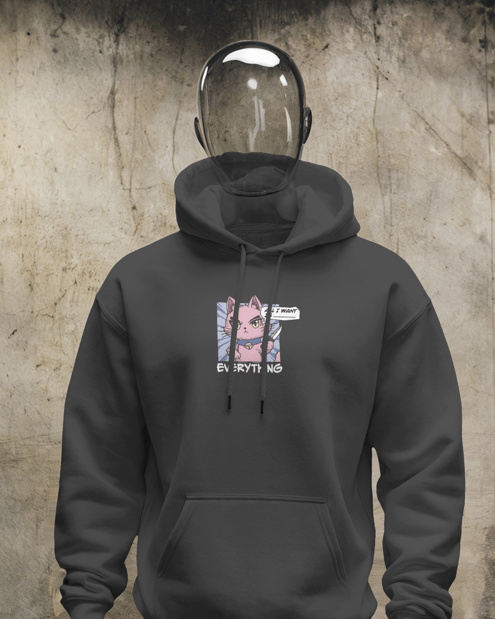 All I Want Unisex Siyah Kapüşonlu Sweatshirt
