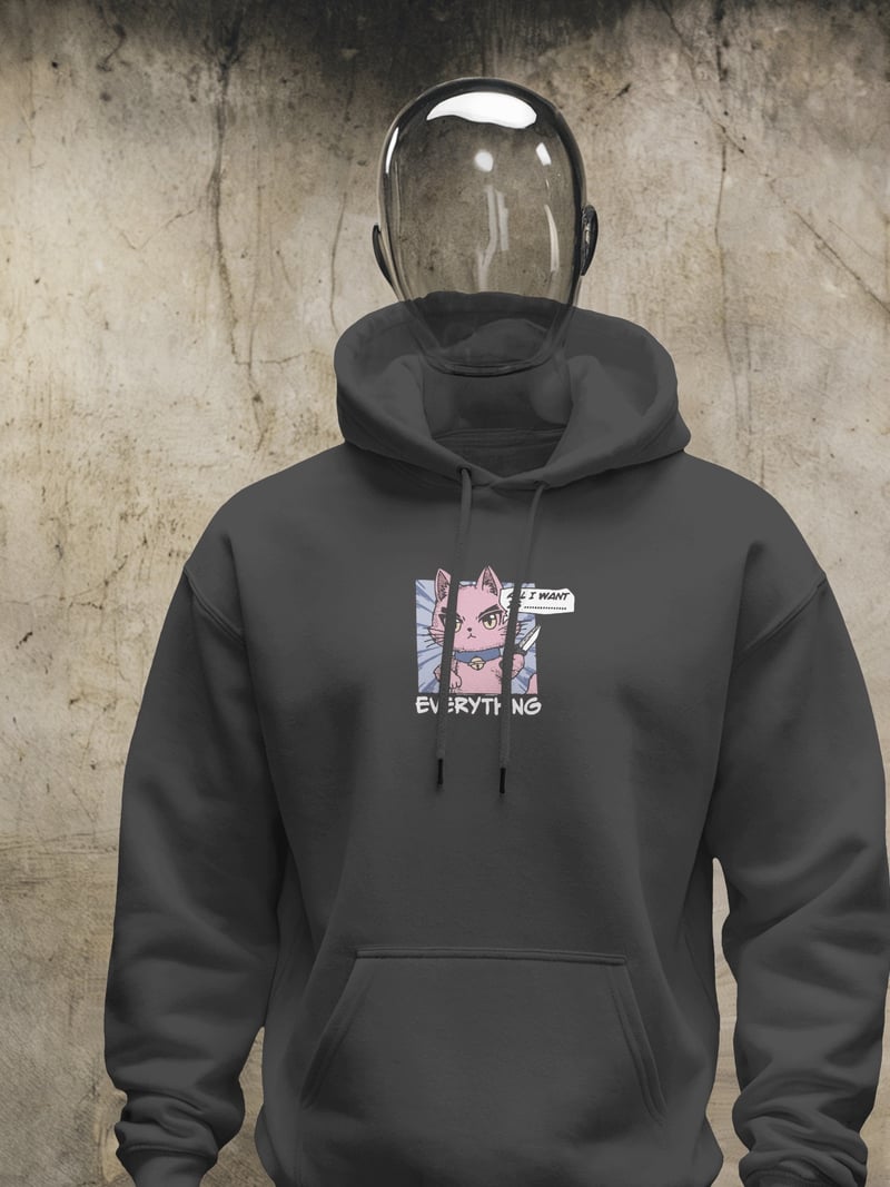 All I Want Unisex Siyah Kapüşonlu Sweatshirt
