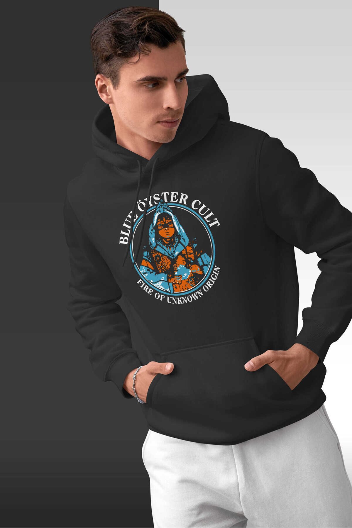 Blue Öyster Cult Dijital Baskı Kapüşonlu Unisex Sweatshirt