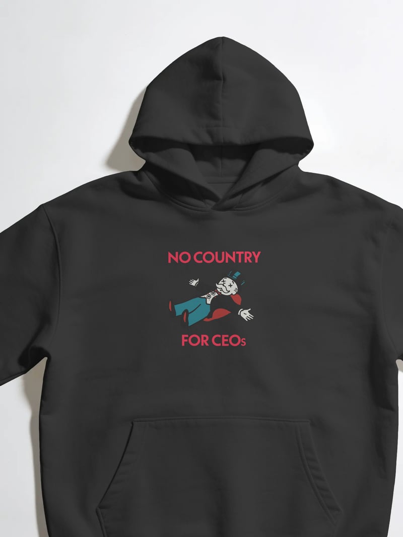 No Country for CEOs Unisex Siyah Kapüşonlu Sweatshirt