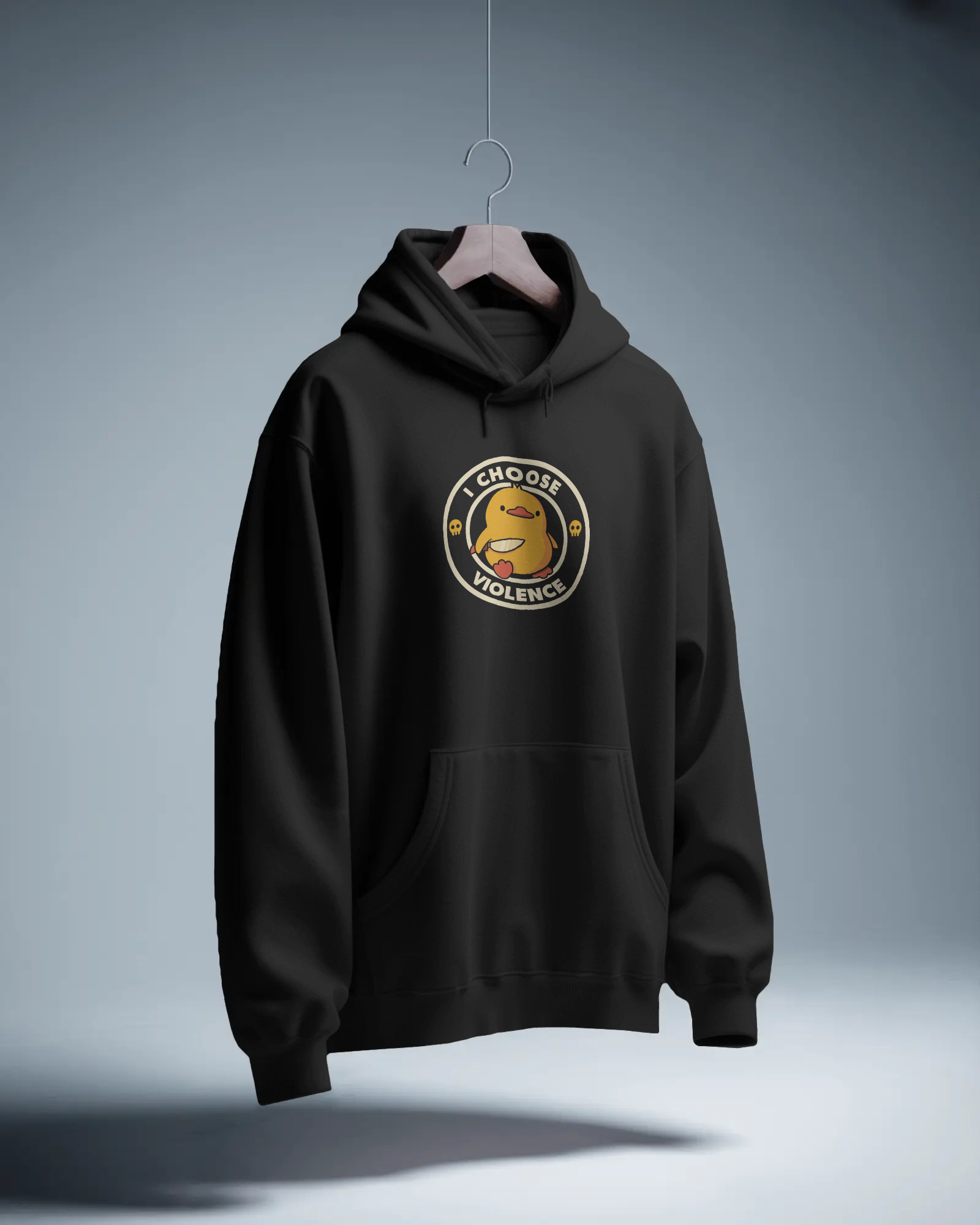 I Choose Violence Siyah Kapüşonlu Sweatshirt